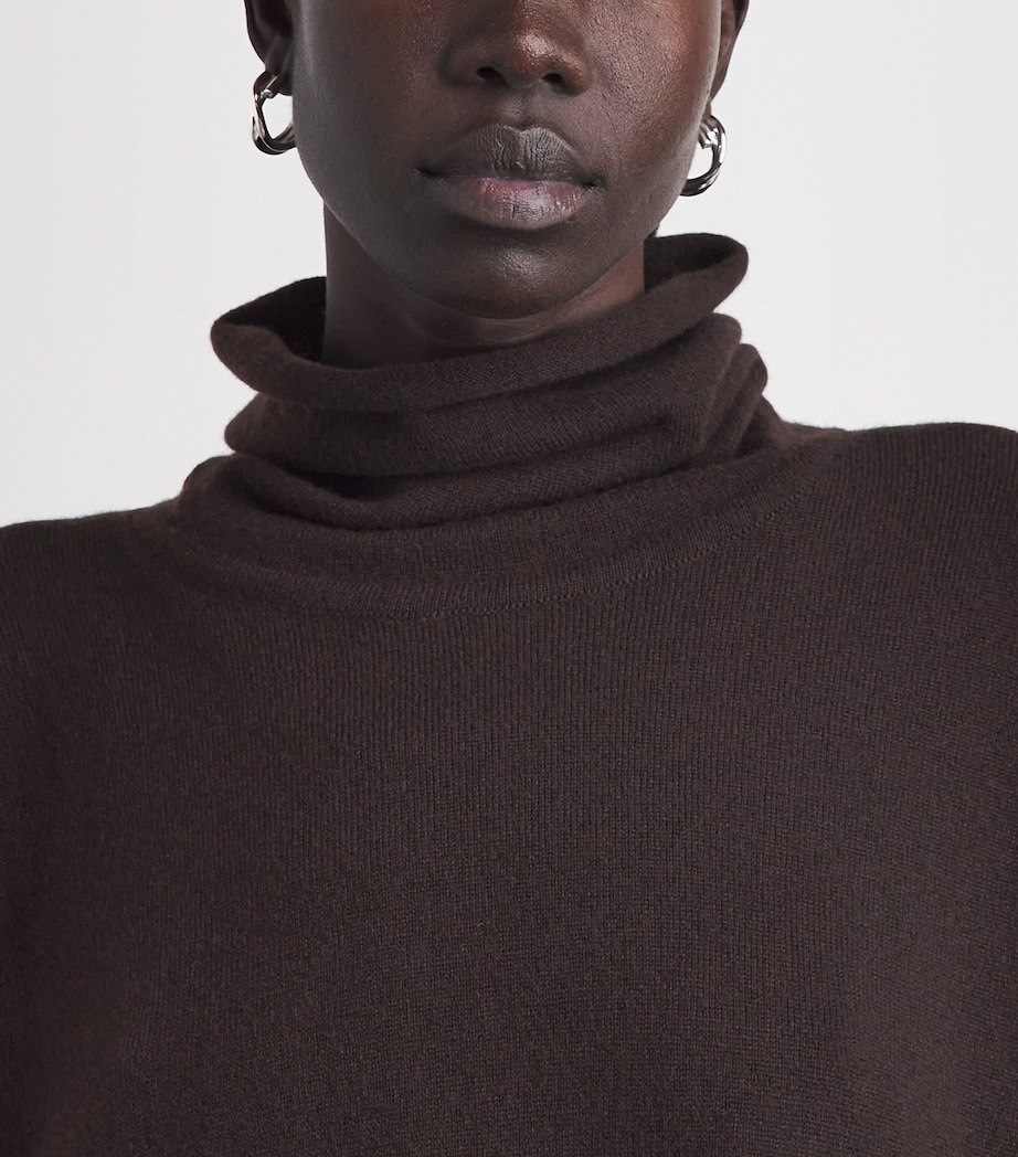 Eskandar Womens Cashmere Rollneck Sweater Cocoa Image 3