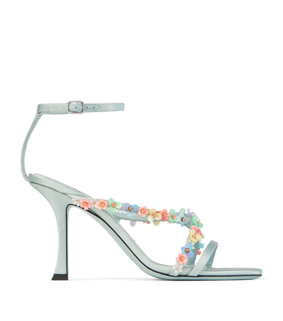 Blanche 90 Satin Heeled Sandals LIGHT VERDE/MULTI Image 1