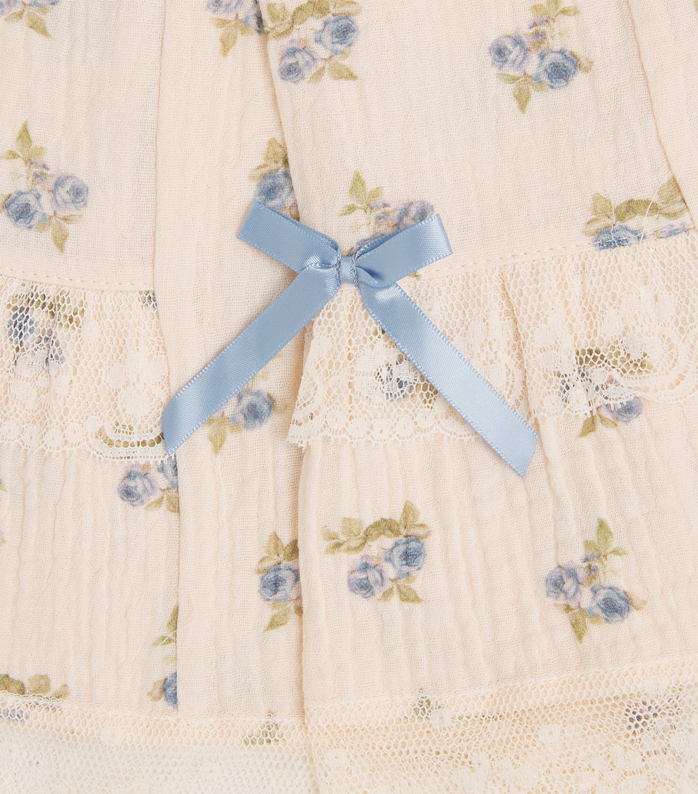 Amiki Floral Carmen Pyjama Set (2-14 Years) Blue Flowers Image 4