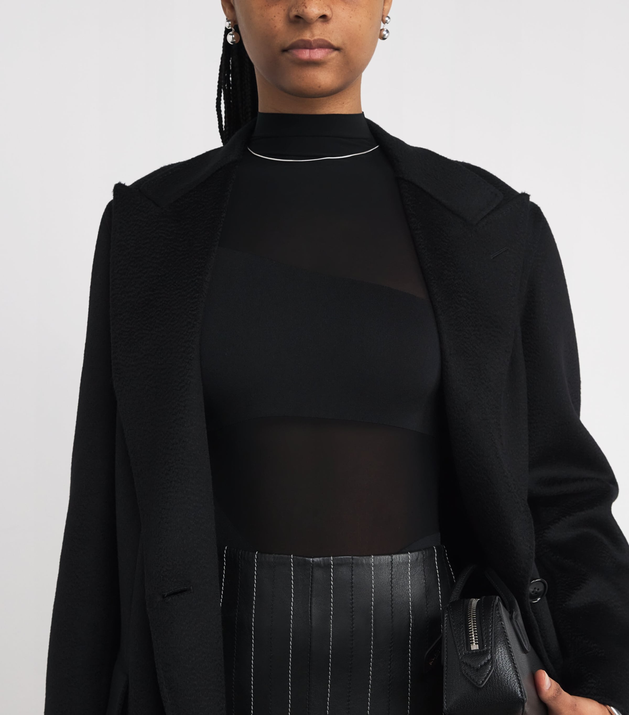 Sheer Panel Bodysuit 7005 BLACK Image 5