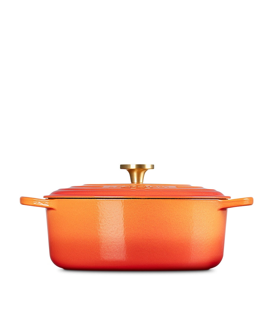 Cast Iron Flamme Dorée Oval Casserole Dish (29cm) ORANGE Image 3