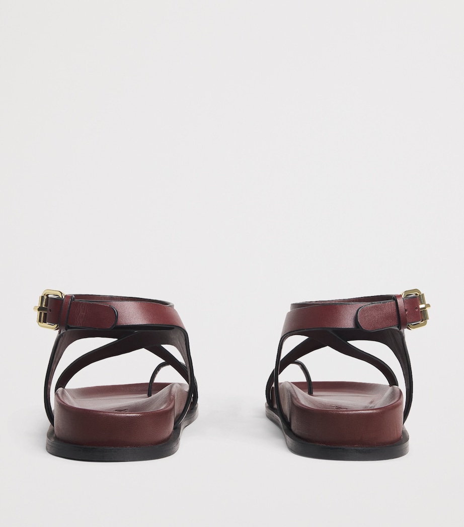 Leather Jalen Slim Sandals MERLOT Image 4