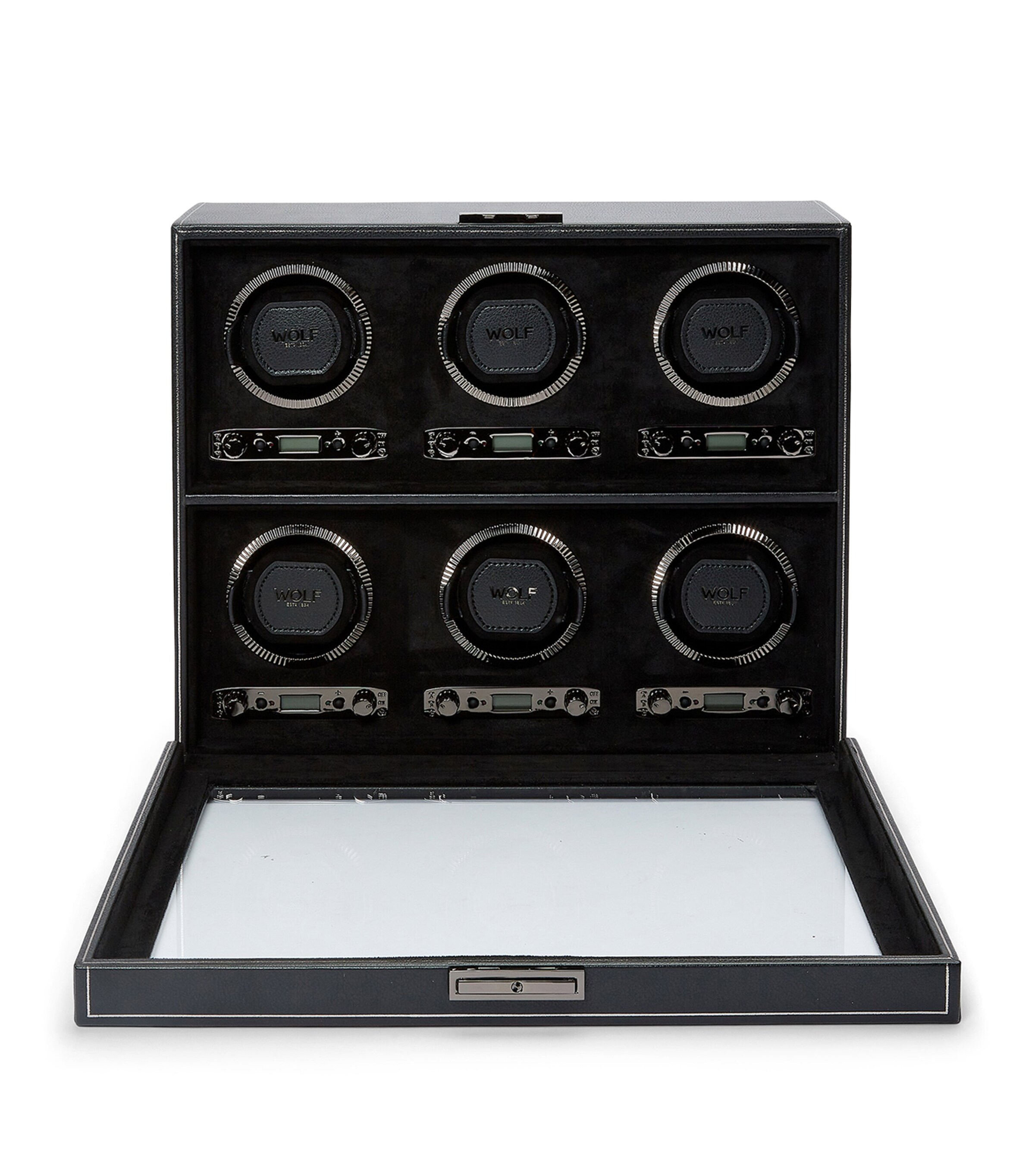 WOLF British Racing 6-Piece Watch Winder Black Image 3