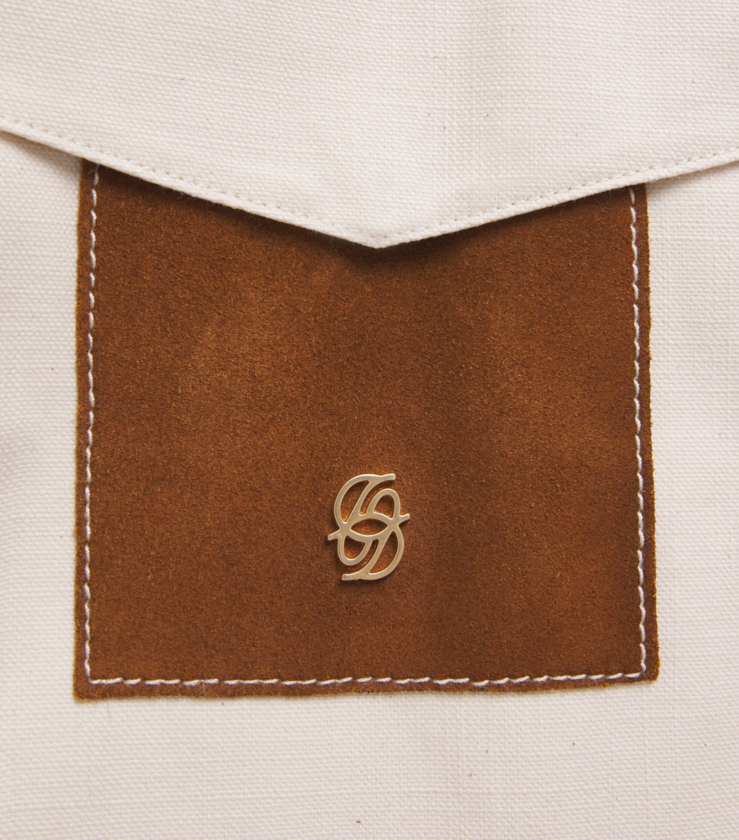 Drôle De Monsieur Mens Cotton Four-Pocket Overshirt Off White Image 6