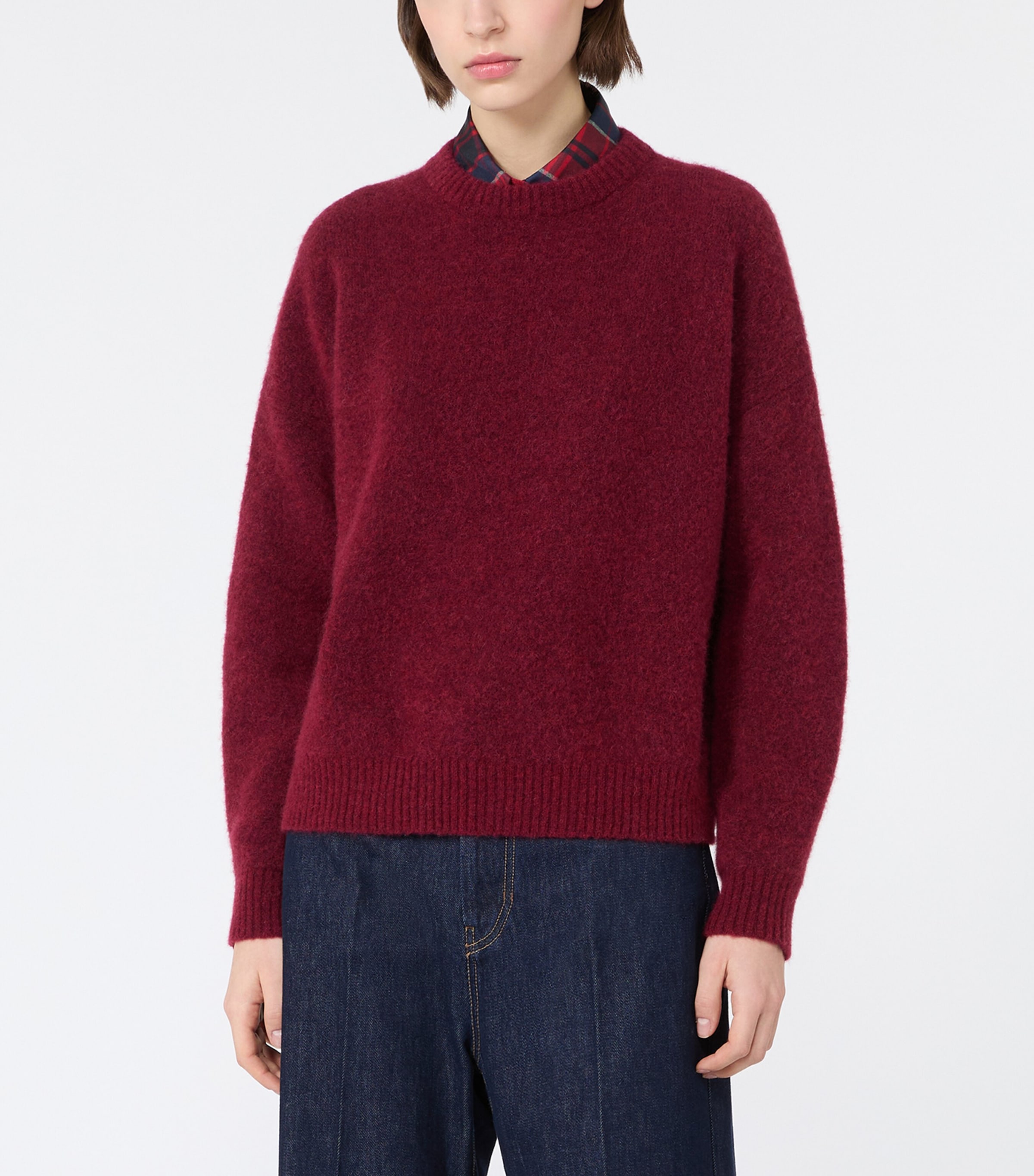 Weekend Max Mara Womens Wool-Blend Sweater Bordeaux Image 3