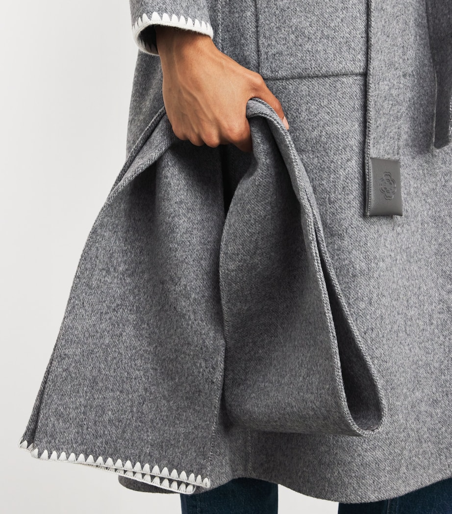 Wool-Blend Scarf Coat GREY/WHITE Image 7