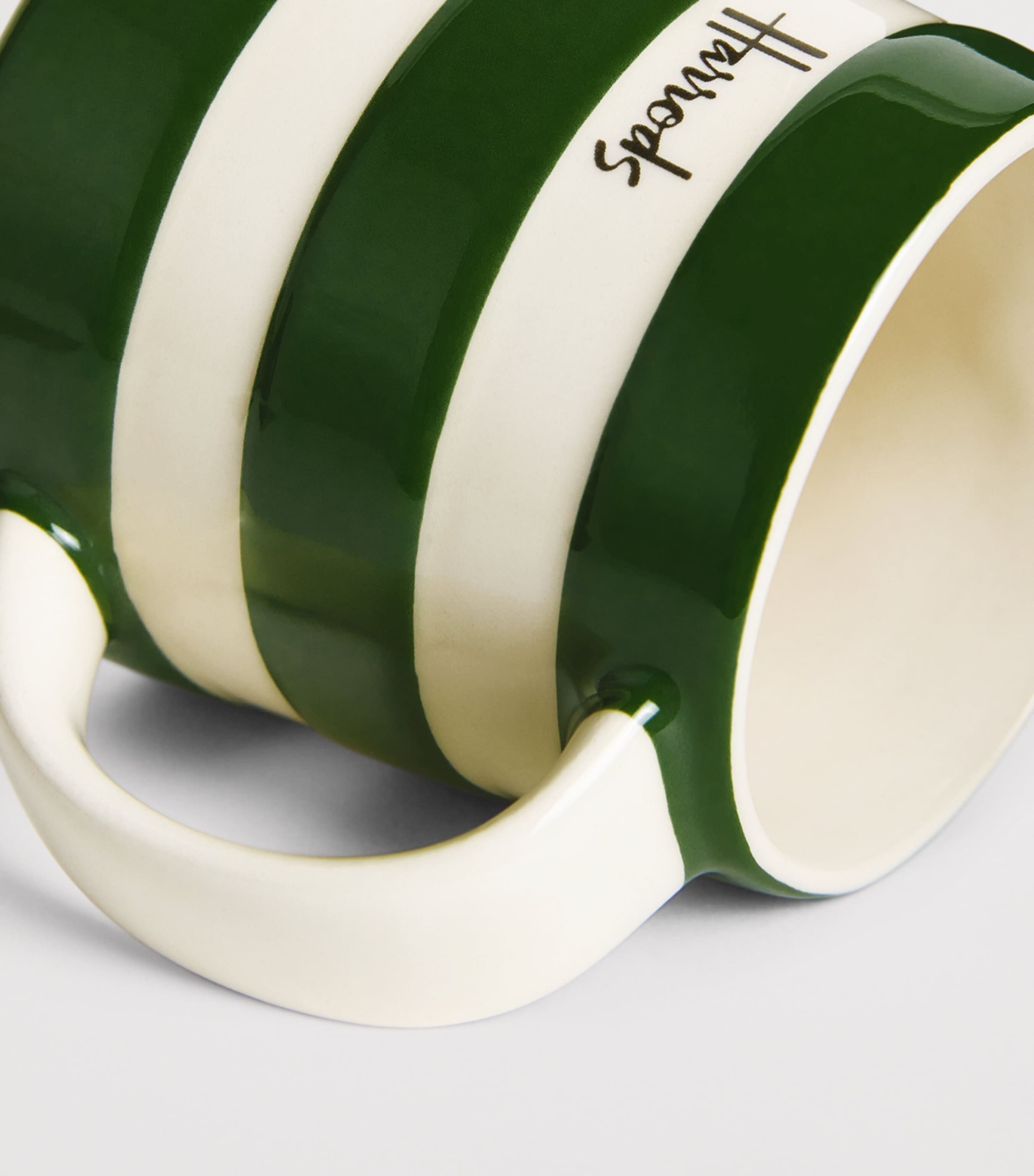 Small Cornish Stripe Jug GREEN Image 3