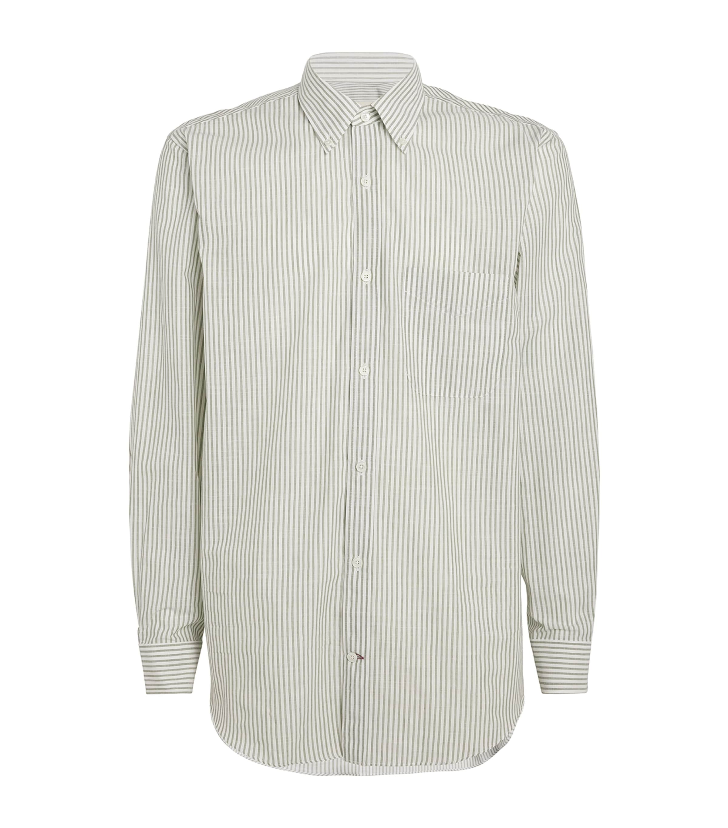 Shop Purdey Striped Button-down Shirt In Green