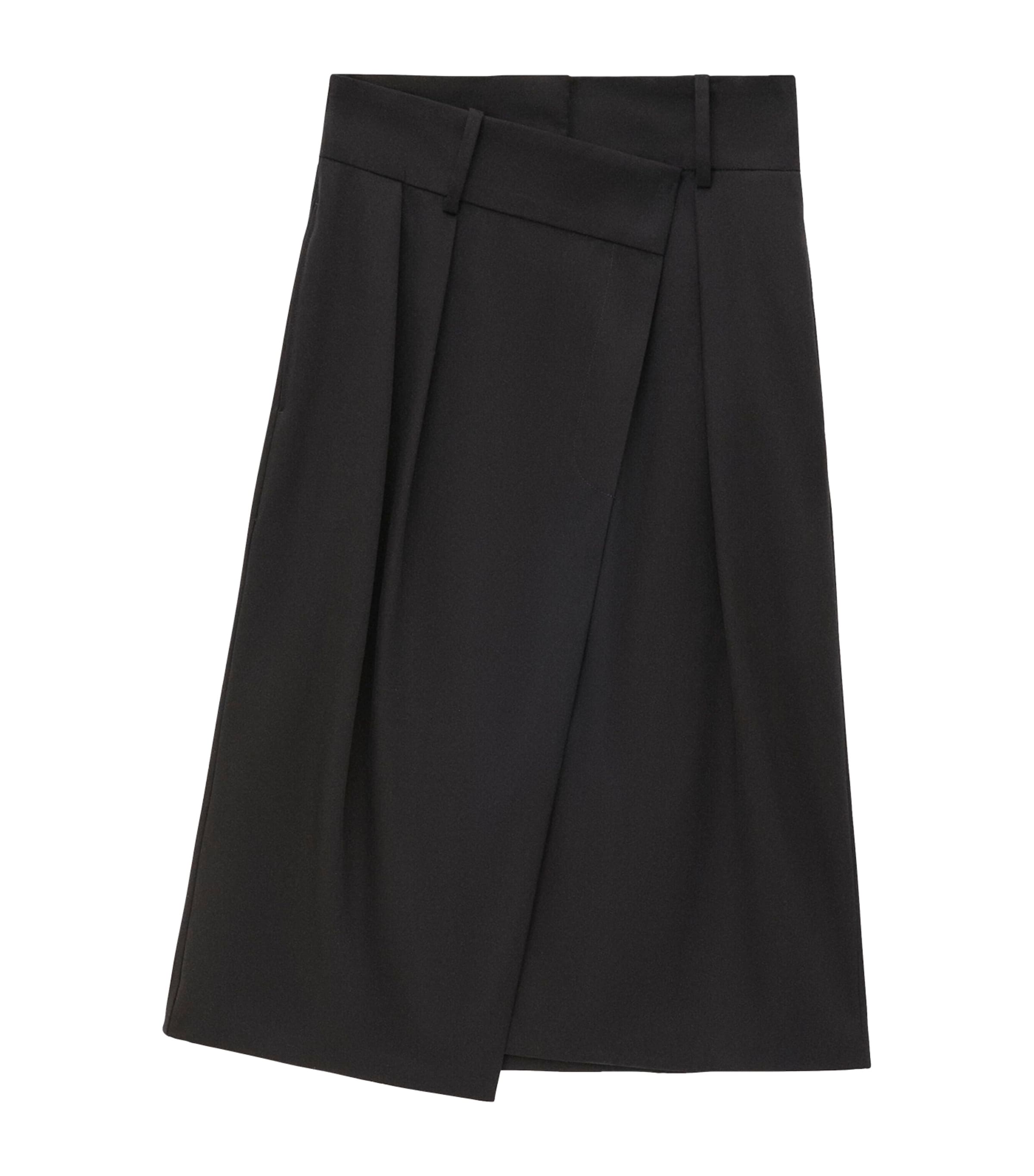 Shop Loewe Cotton-silk Gabardine Wrap Skirt In Black