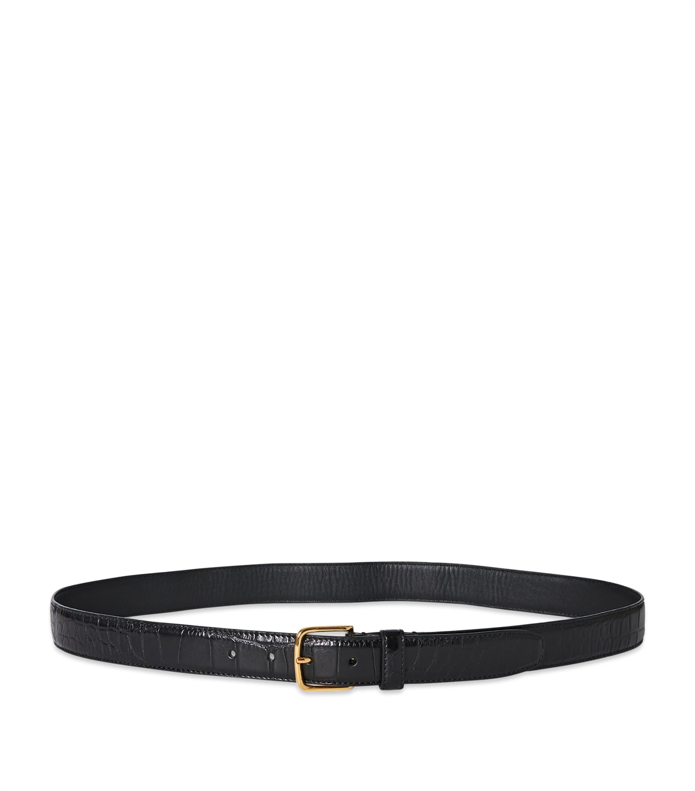 The Row Classic Alligator Leather Belt In Black