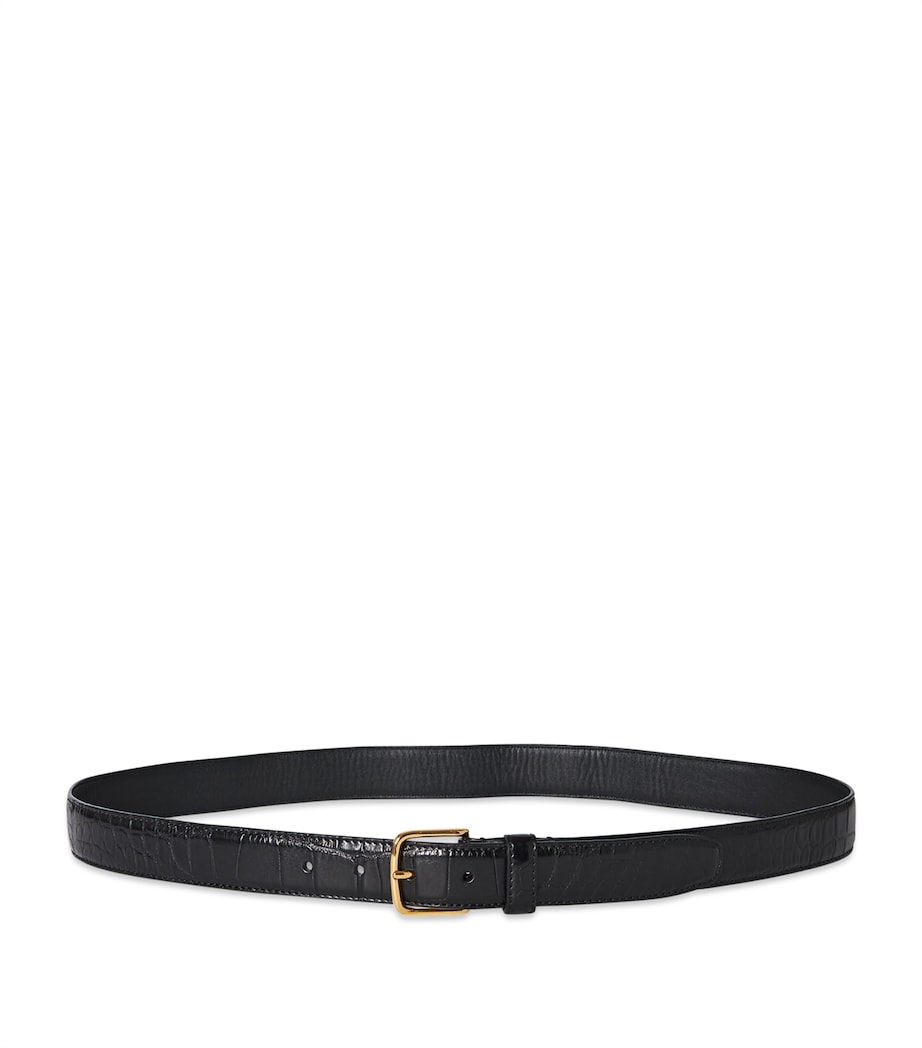 The Row Classic Alligator Leather Belt Black Shg Image 1