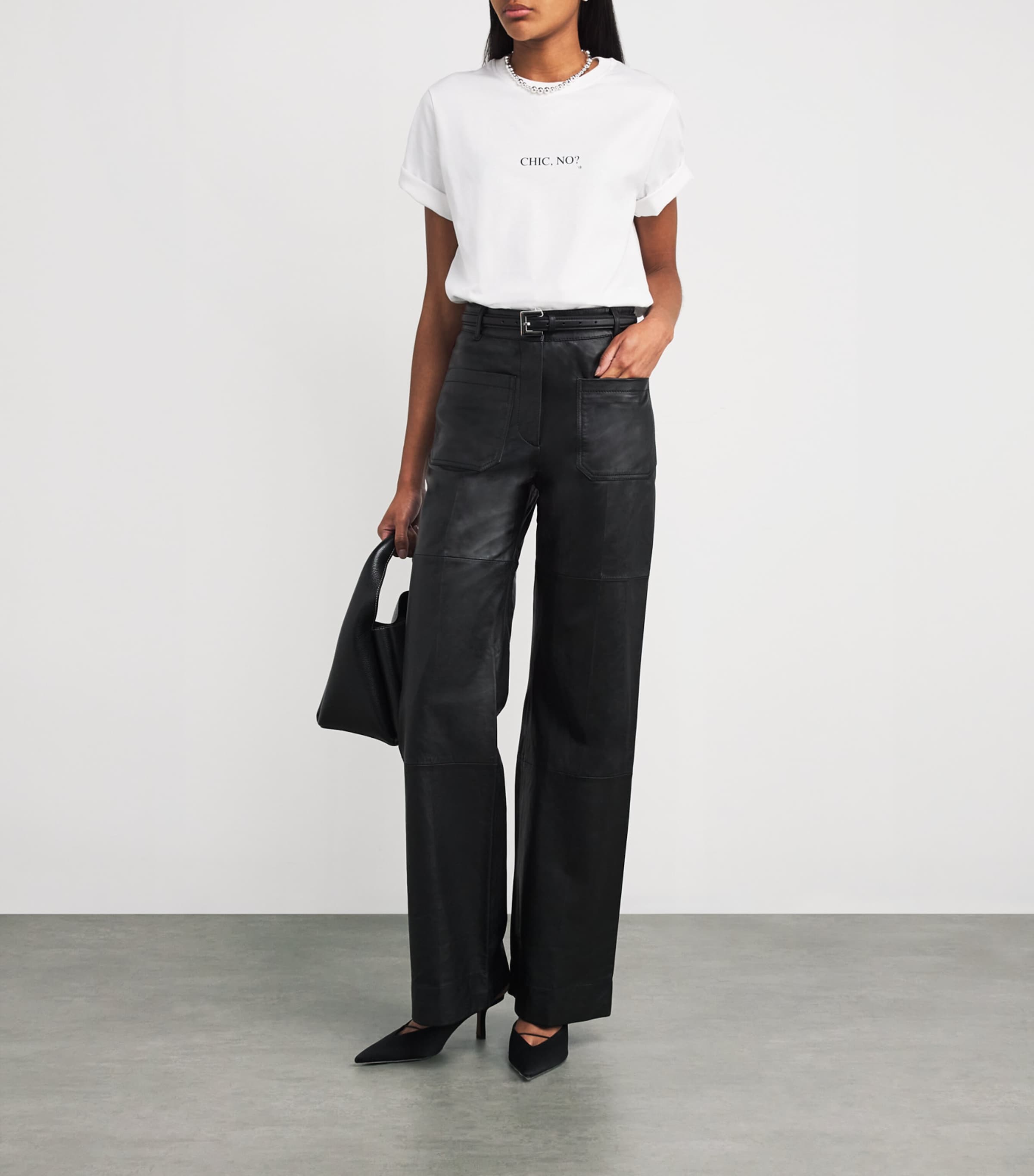 Victoria Beckham Womens Organic Cotton Slogan T-Shirt White Chic No Image 2
