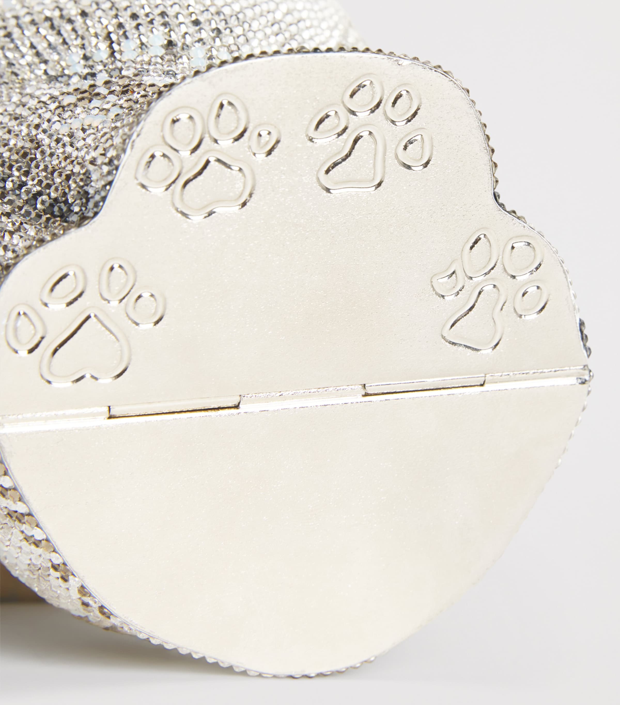 Crystal-Embellished Kitten Clutch Bag SBDMT SLV BL DIA MLT Image 5