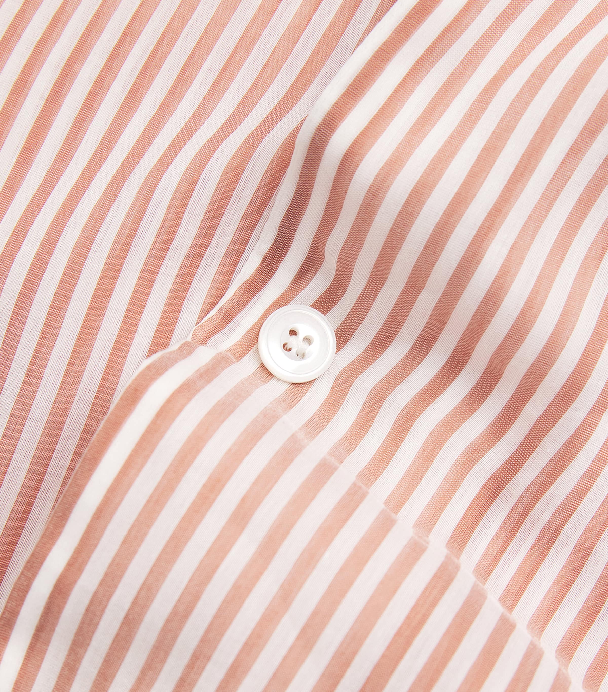 Eleventy Womens Cotton-Silk Striped Shirt Lampone Image 6