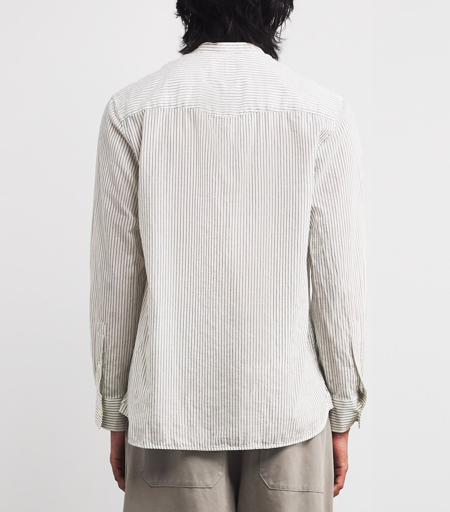 Cotton Stripe Shirt WHITE/GREY Image 4