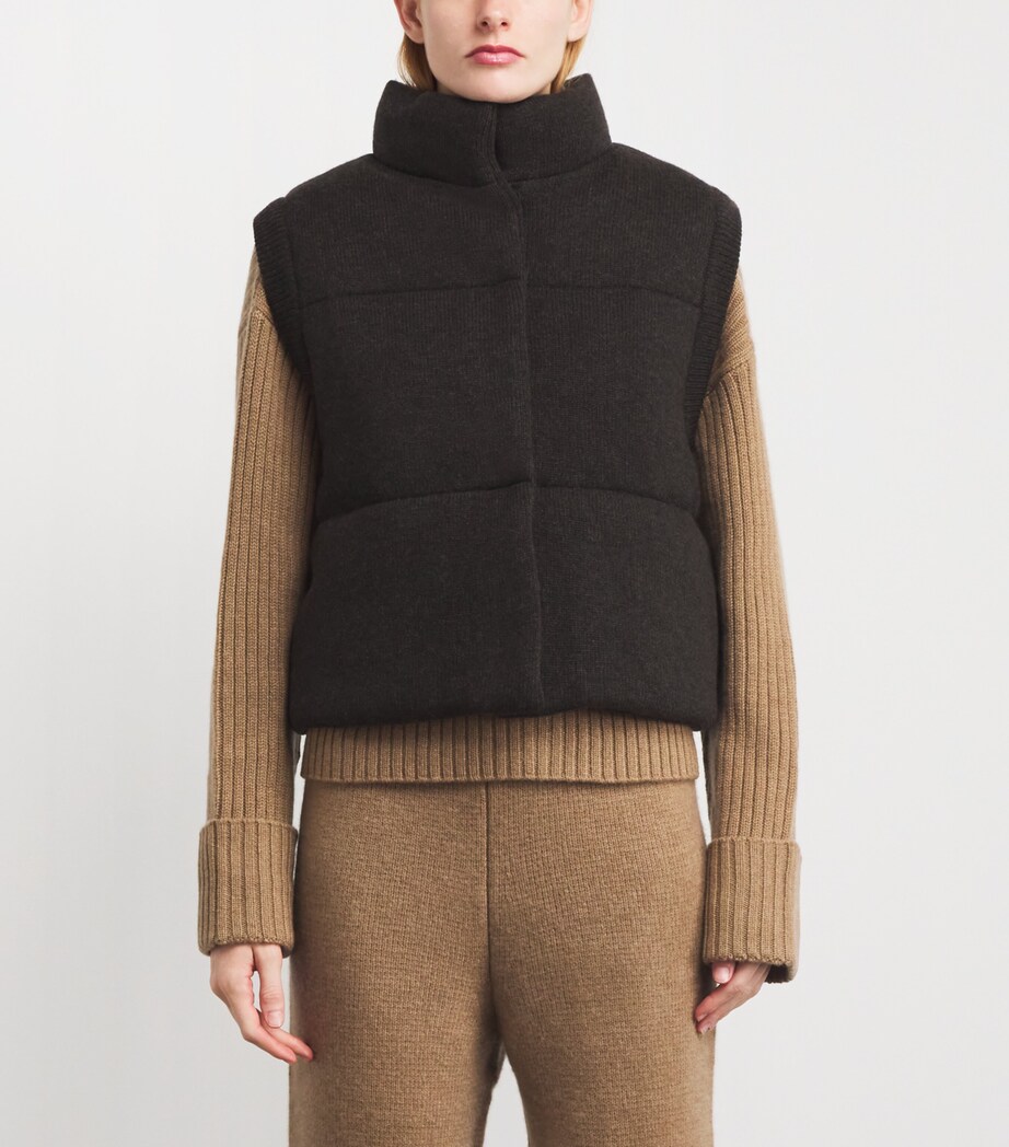 Le Kasha Womens Organic Cotton Montana Gilet Chocolat Image 3