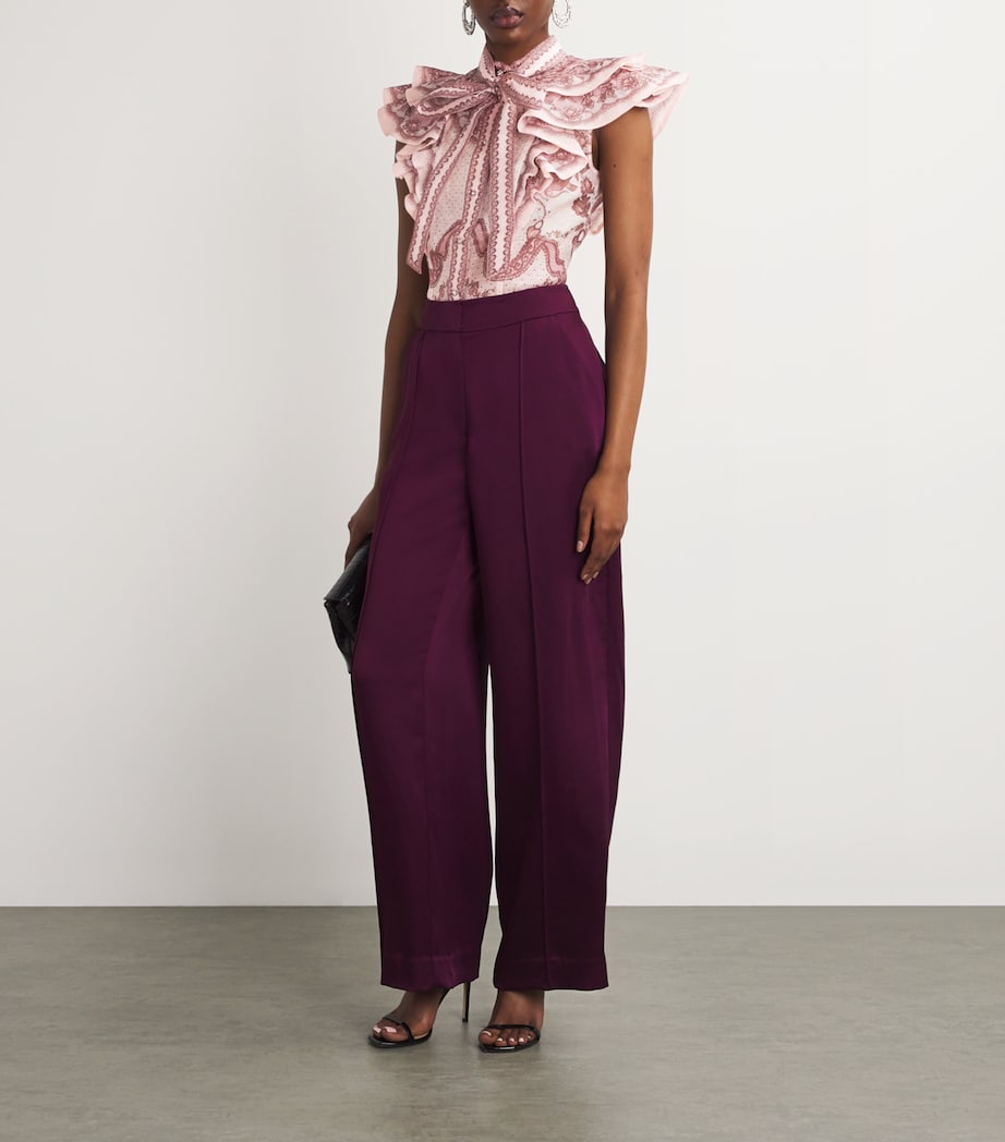 Zimmermann Womens Linen-Silk Crush Blouse Pnklacpripnk Lceprnt Image 2