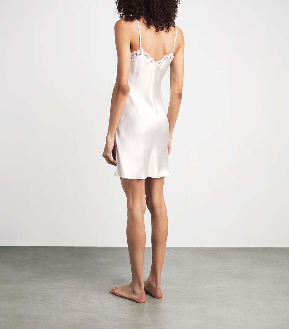 Simone Perele Womens Silk-Blend Love Me Mini Slip Dress Naturel Image 4