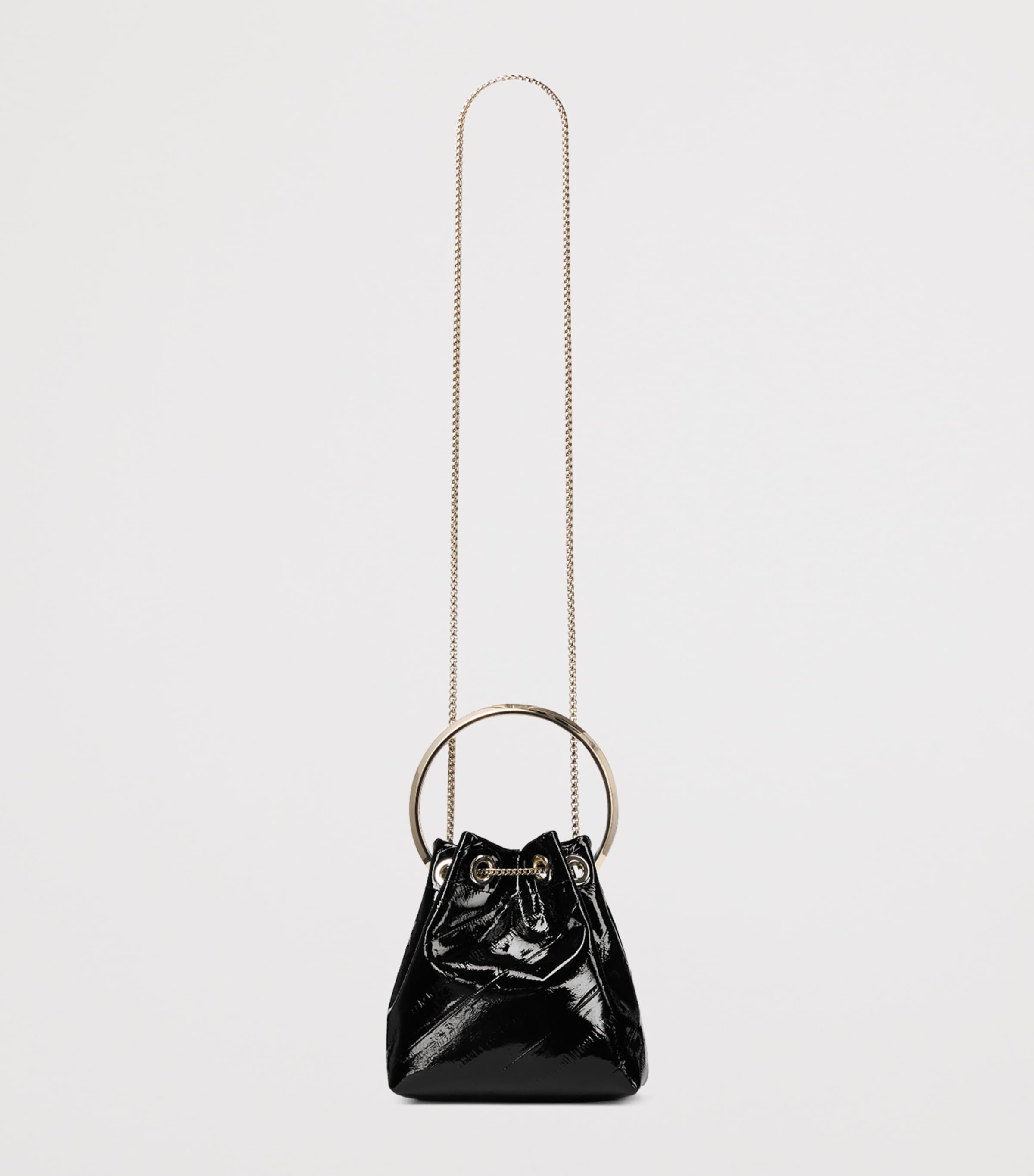 Jimmy Choo Shiny Biker Leather Bon Bon Top-Handle Bag Black/multi/gold Image 3