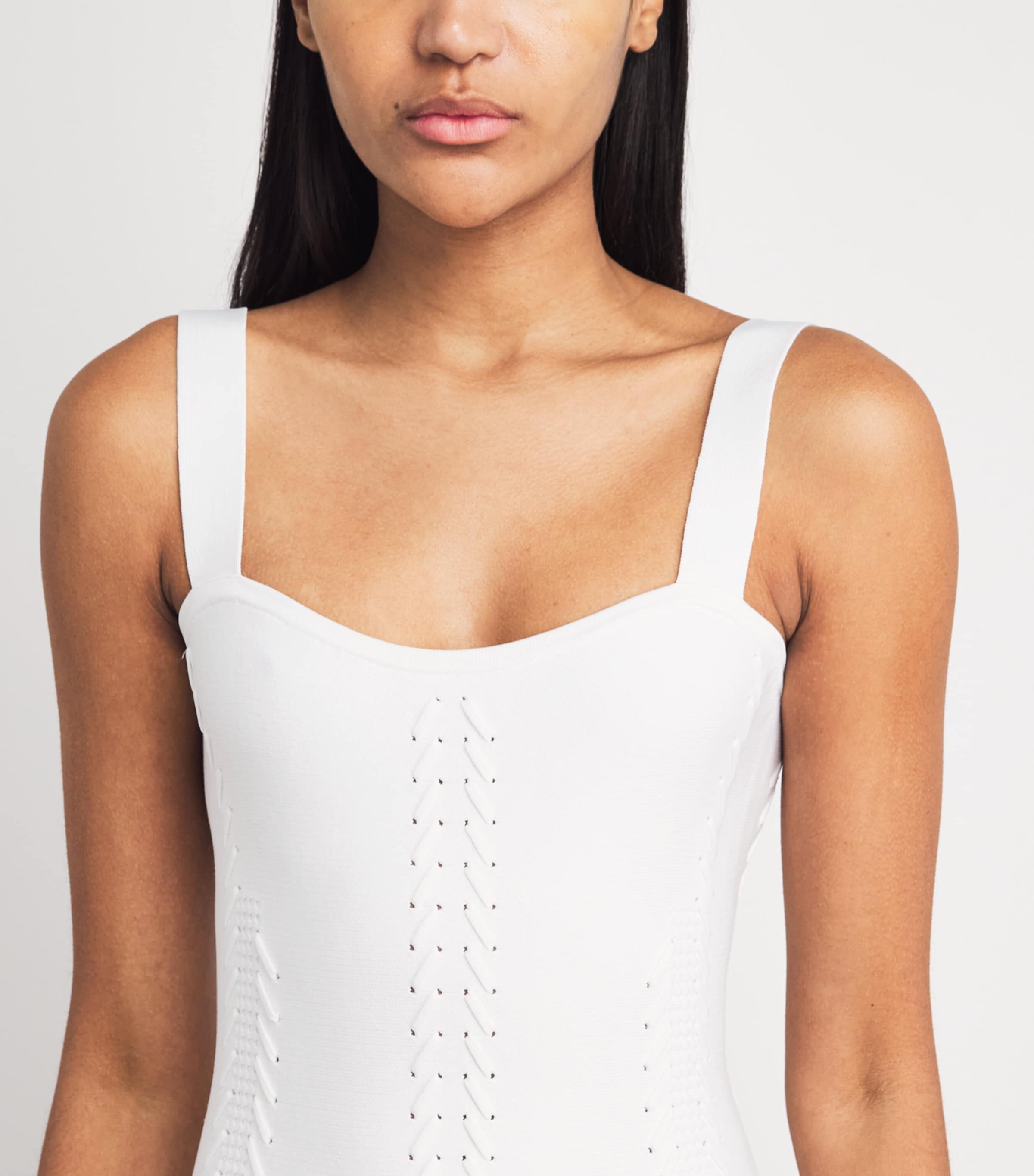 Maje Womens Knit Midi Dress White Image 6