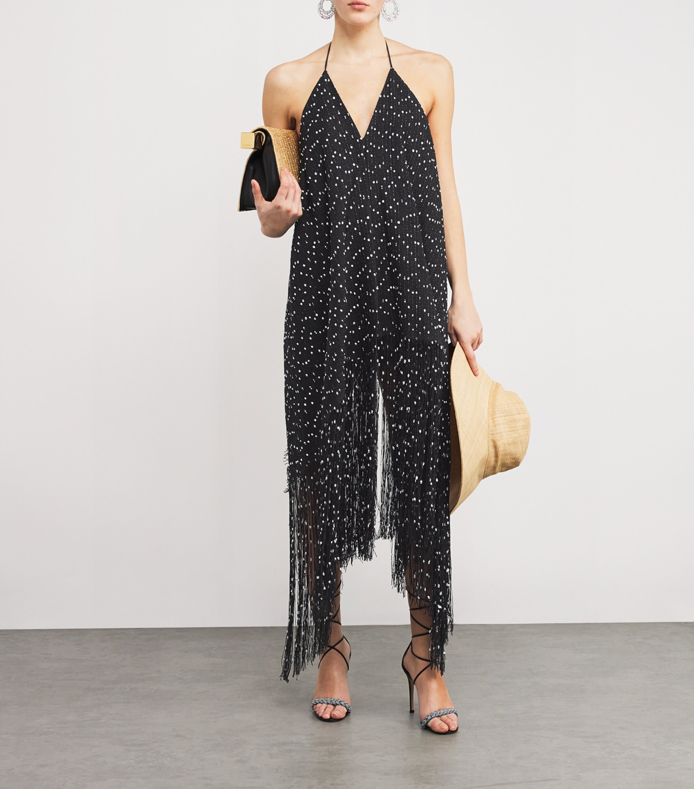Jacquemus Black Fringed Riviera Mini Dress | Harrods AE