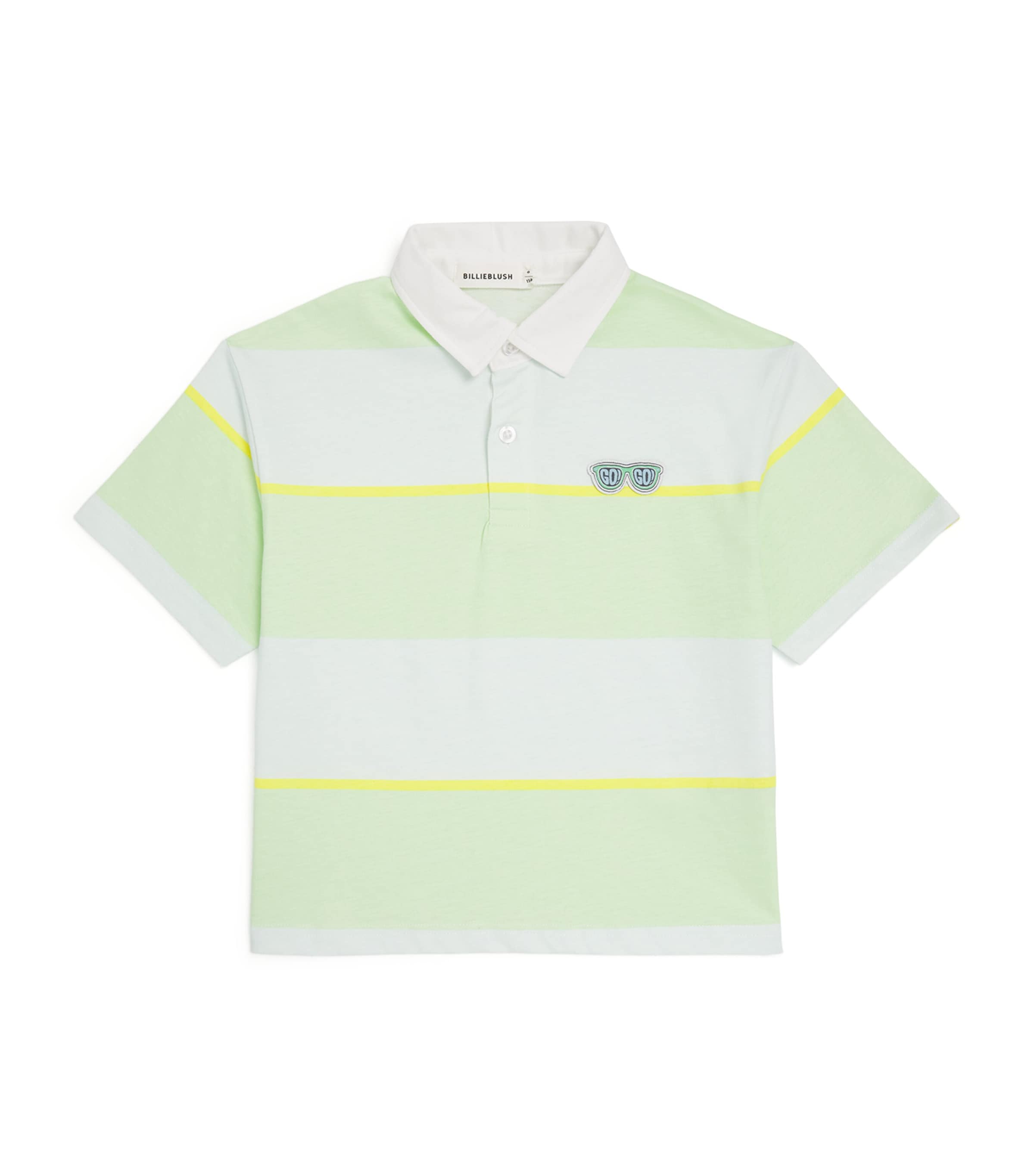 Cotton Stripe Polo Shirt (4-10 Years) 735SEA-GREEN Image 1