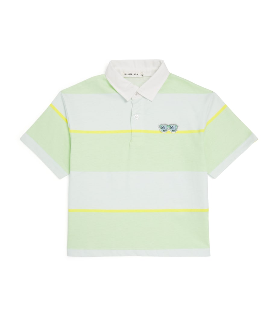 Cotton Stripe Polo Shirt (4-10 Years) 735SEA-GREEN Image 1