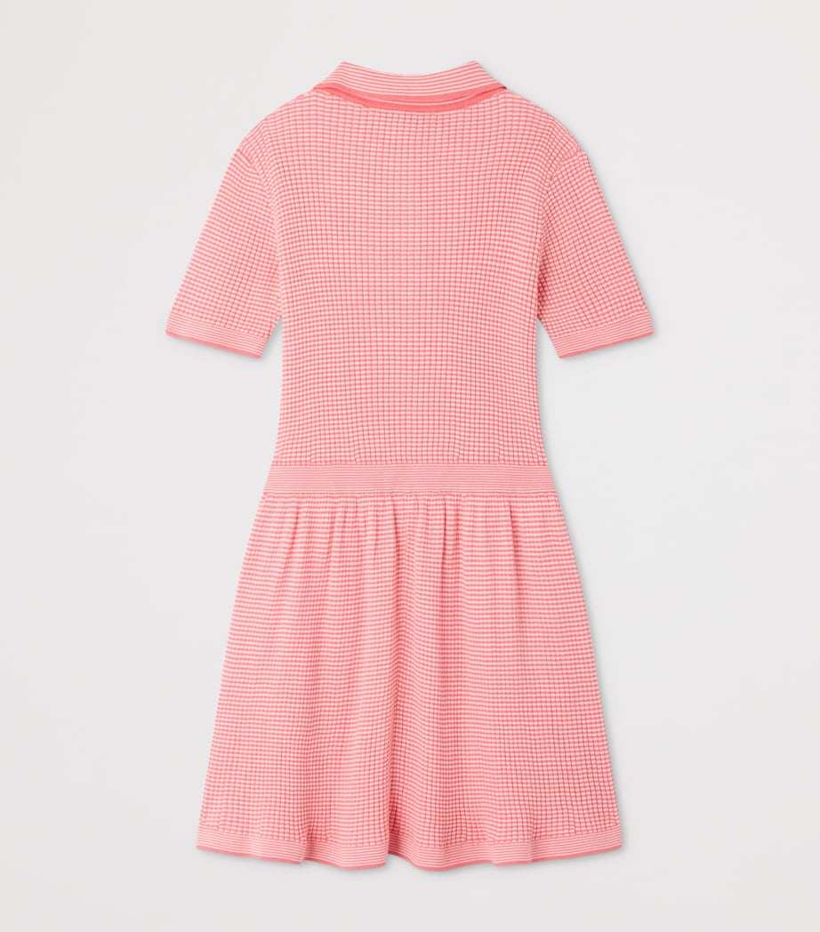 Bonpoint Waffle-Finish Patch Dress (4-8 Years) Rose Bonbon Image 2