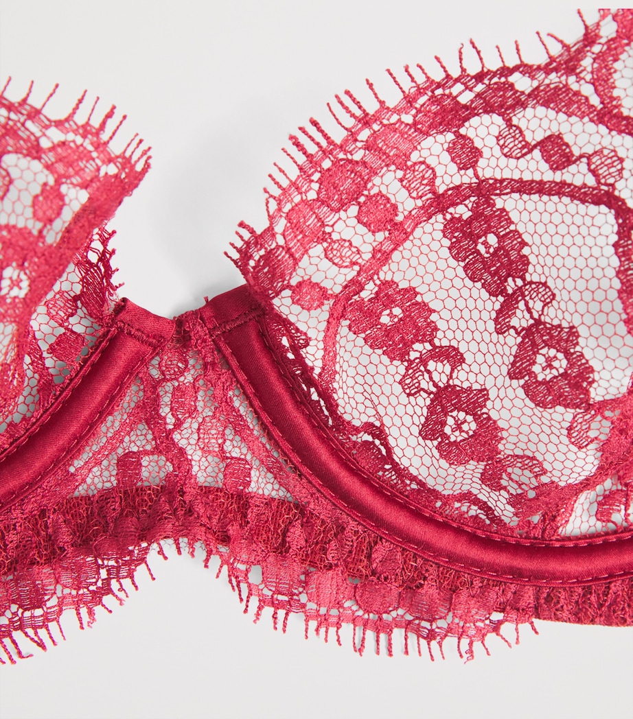 Coco De Mer Womens Lace Renata Plunge Bra Ruby Image 4