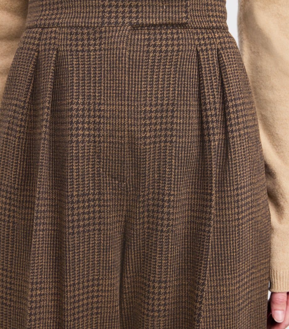 Wool-Cotton Houndstooth Trousers CHOCOLATE Image 6