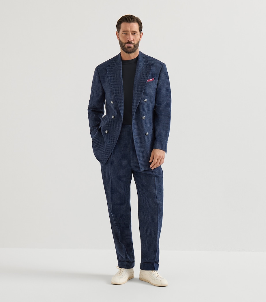 Brunello Cucinelli Mens Cotton Long-Sleeve T-Shirt Blue Image 3