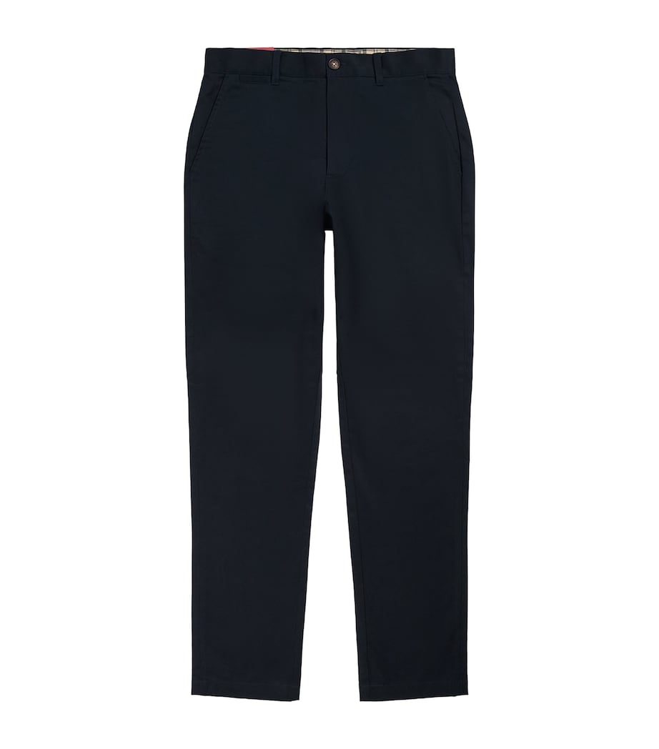 Barbour Mens Sateen Tailored Trousers Dark Navy Image 1