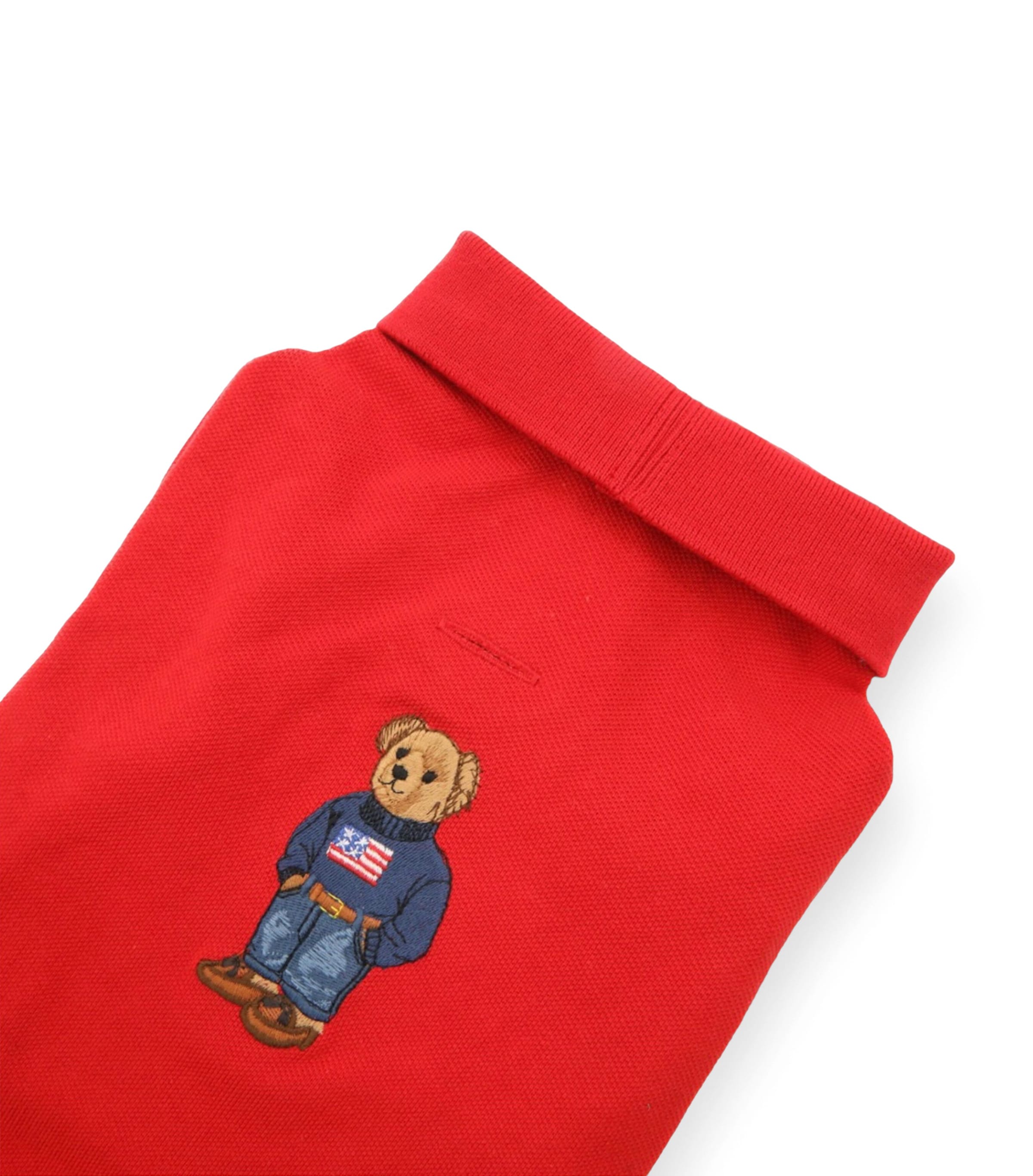 Cotton Polo Bear Dog Shirt (M) RL2000 RED Image 3