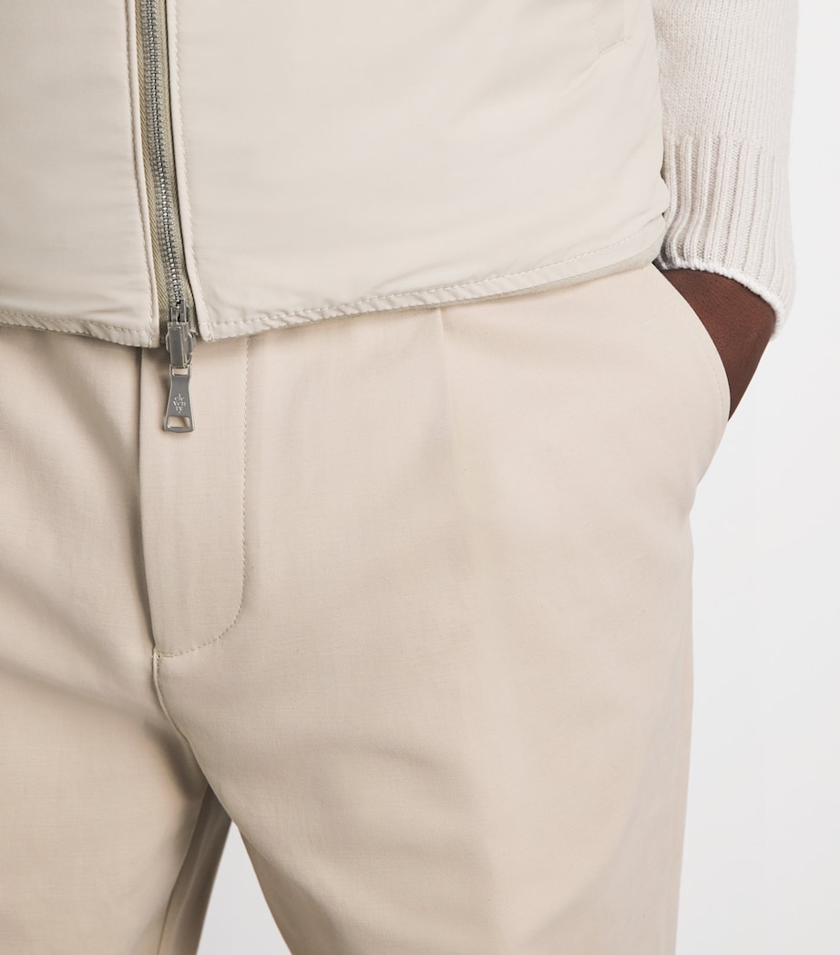 Eleventy Mens Stretch-Cotton Elasticated Trousers Sabbia Image 3