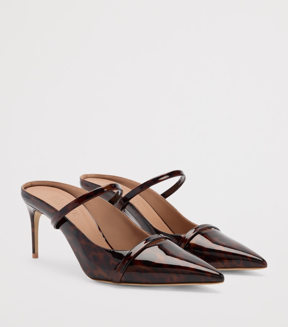 Patent Leather Leopard Aurora Heeled Mules 70 BROWN Image 3