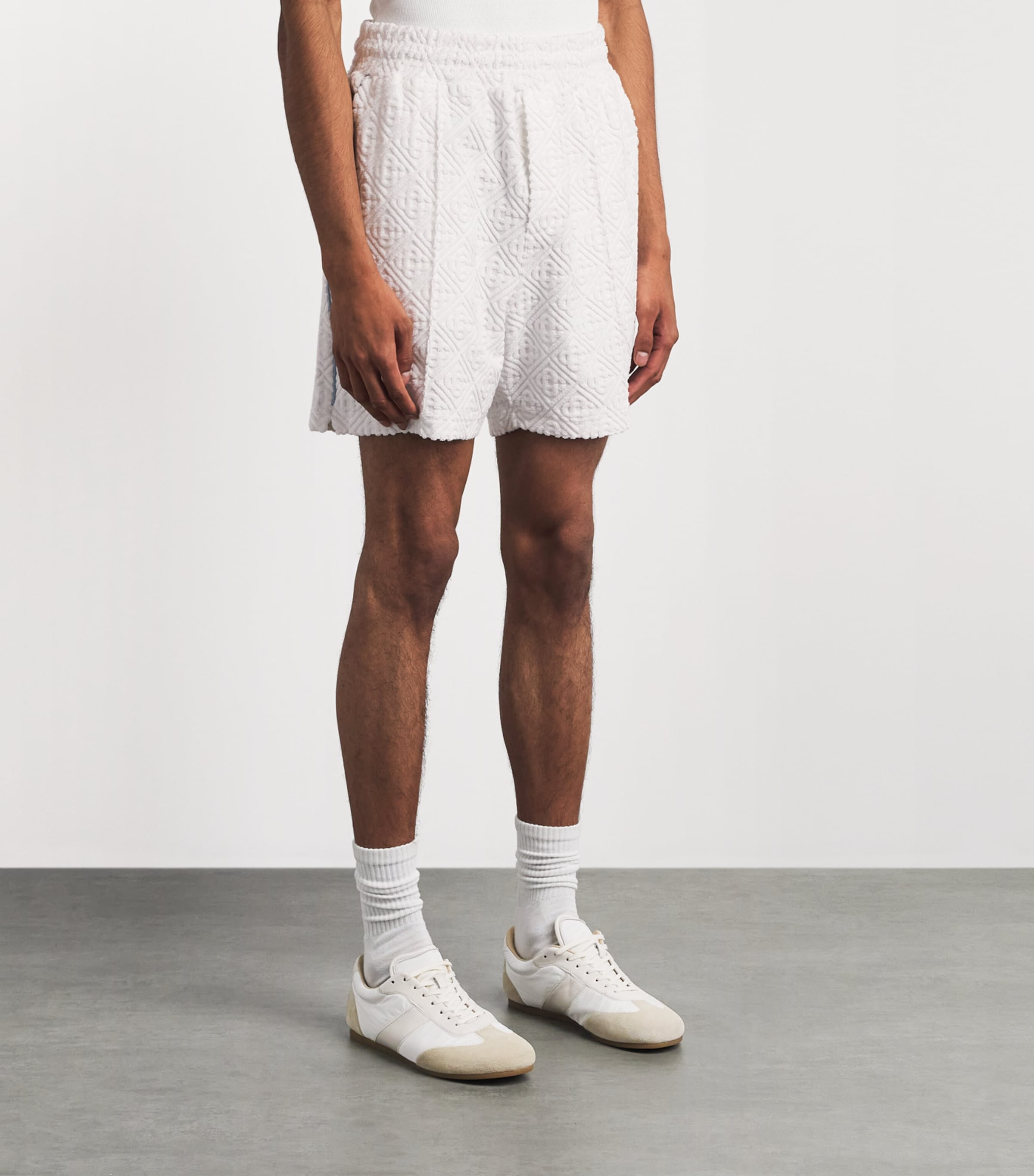 Casablanca Mens Towelling Monogram Shorts White Image 4