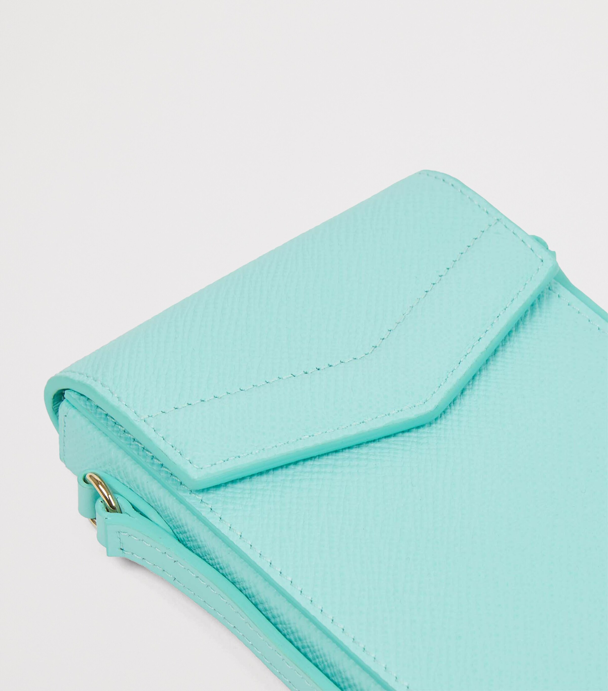 Panama Leather Envelope Phone Case BRIGHT AQUA Image 4
