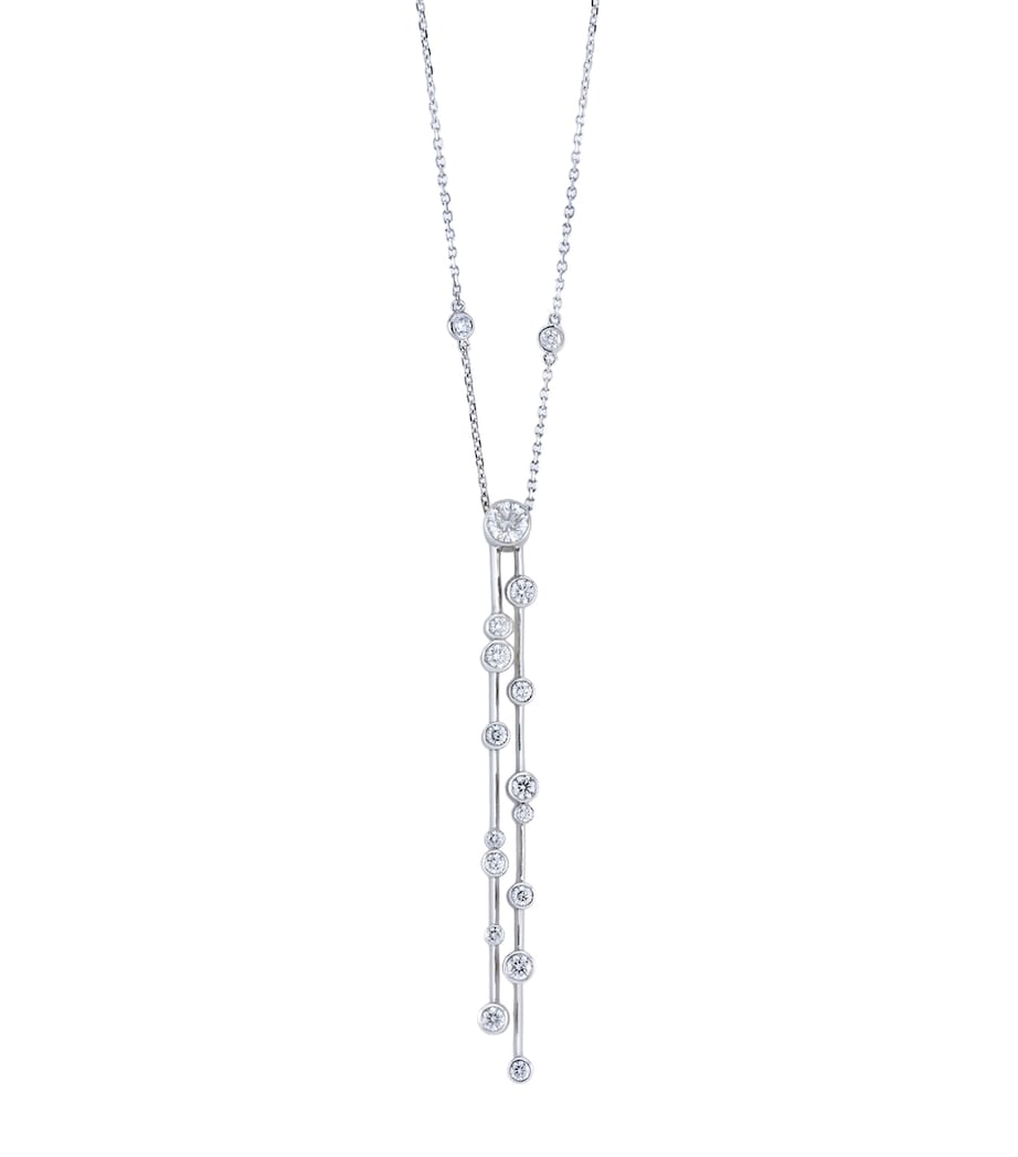 Platinum and Diamond Raindance Double Drop Pendant Necklace PLATINUM Image 1