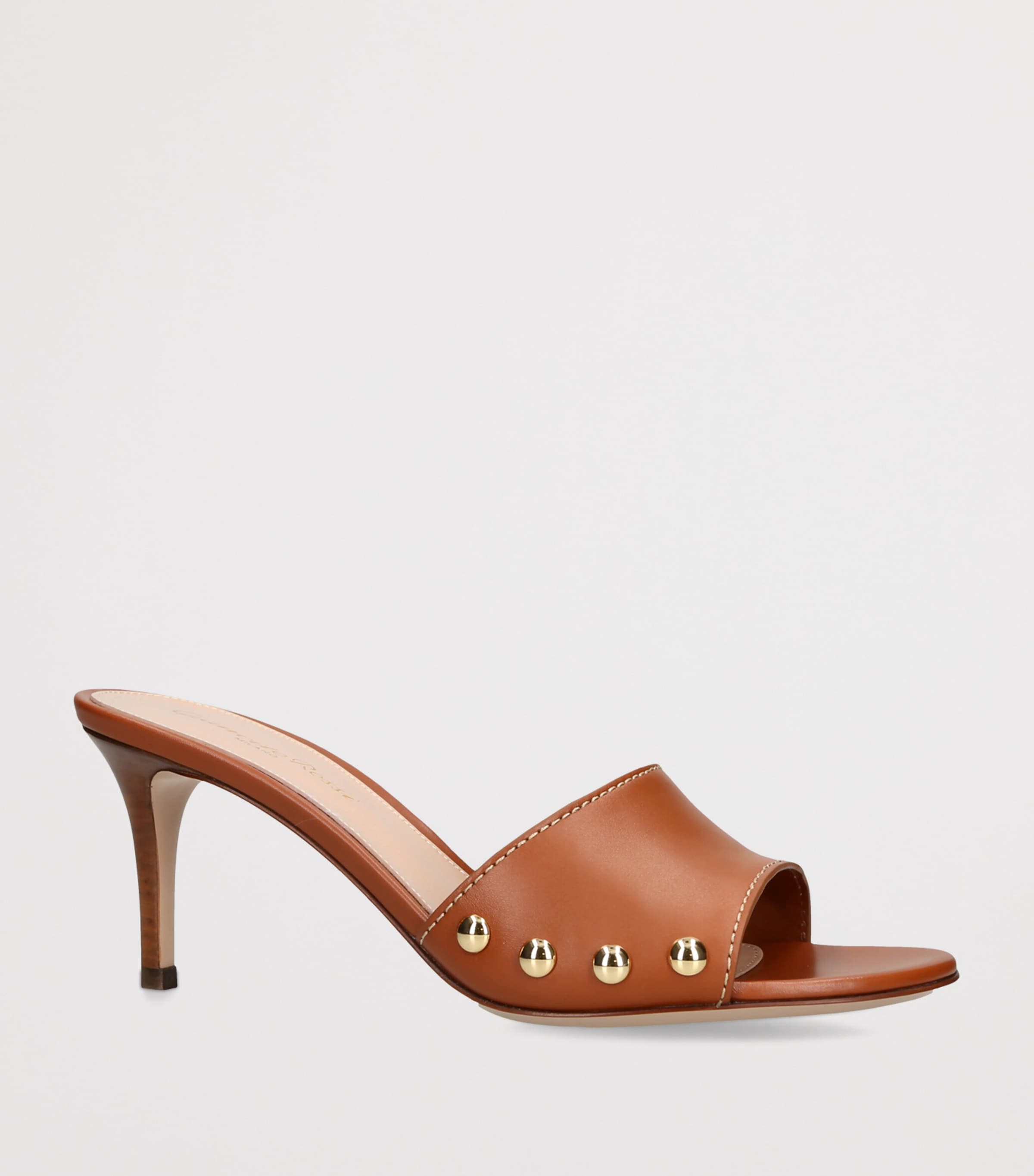 Gianvito Rossi Leather Avelin Mules 70 Camel Image 2