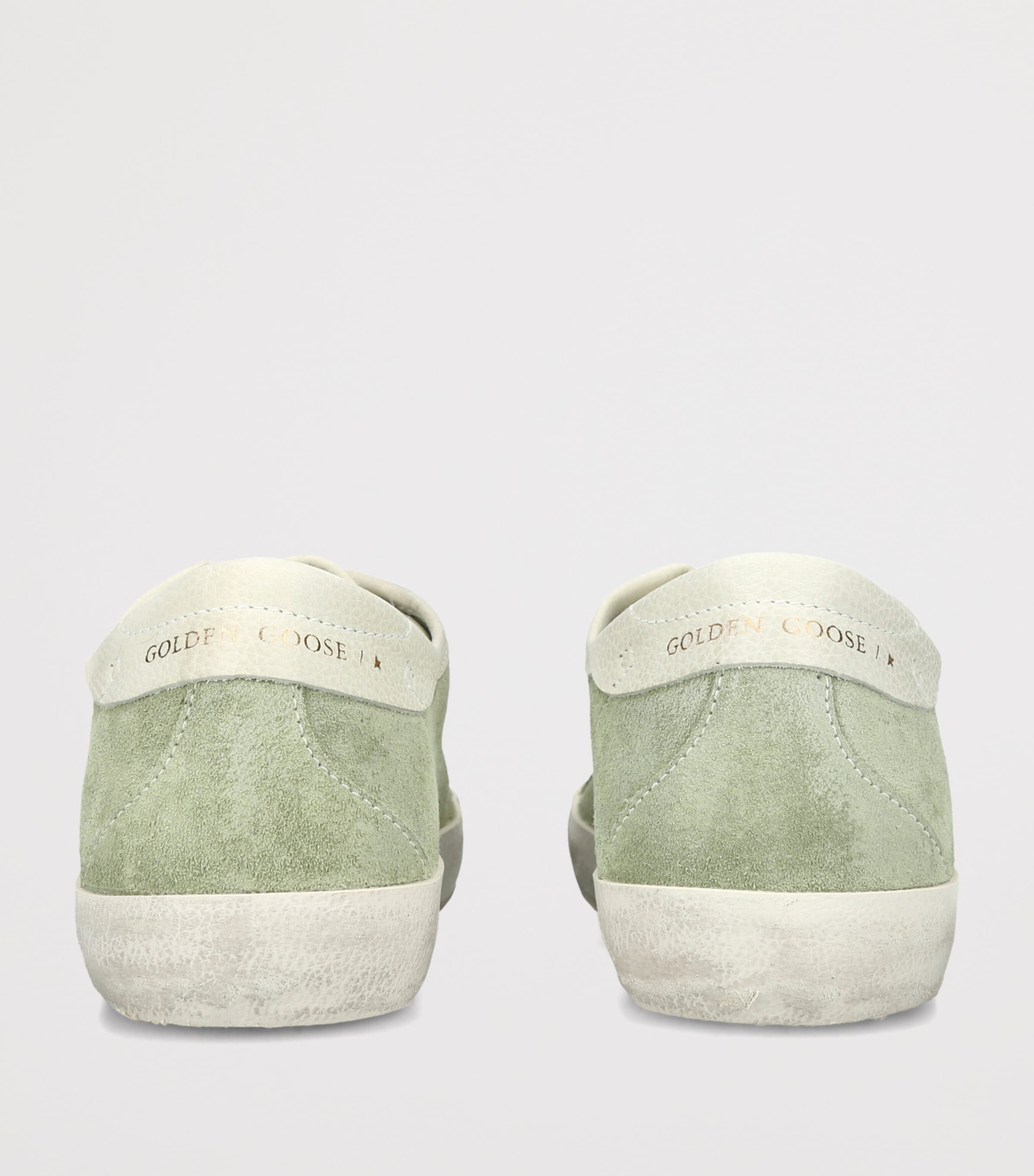 Golden Goose Womens Suede Super Star Sneakers Pale Green Image 2