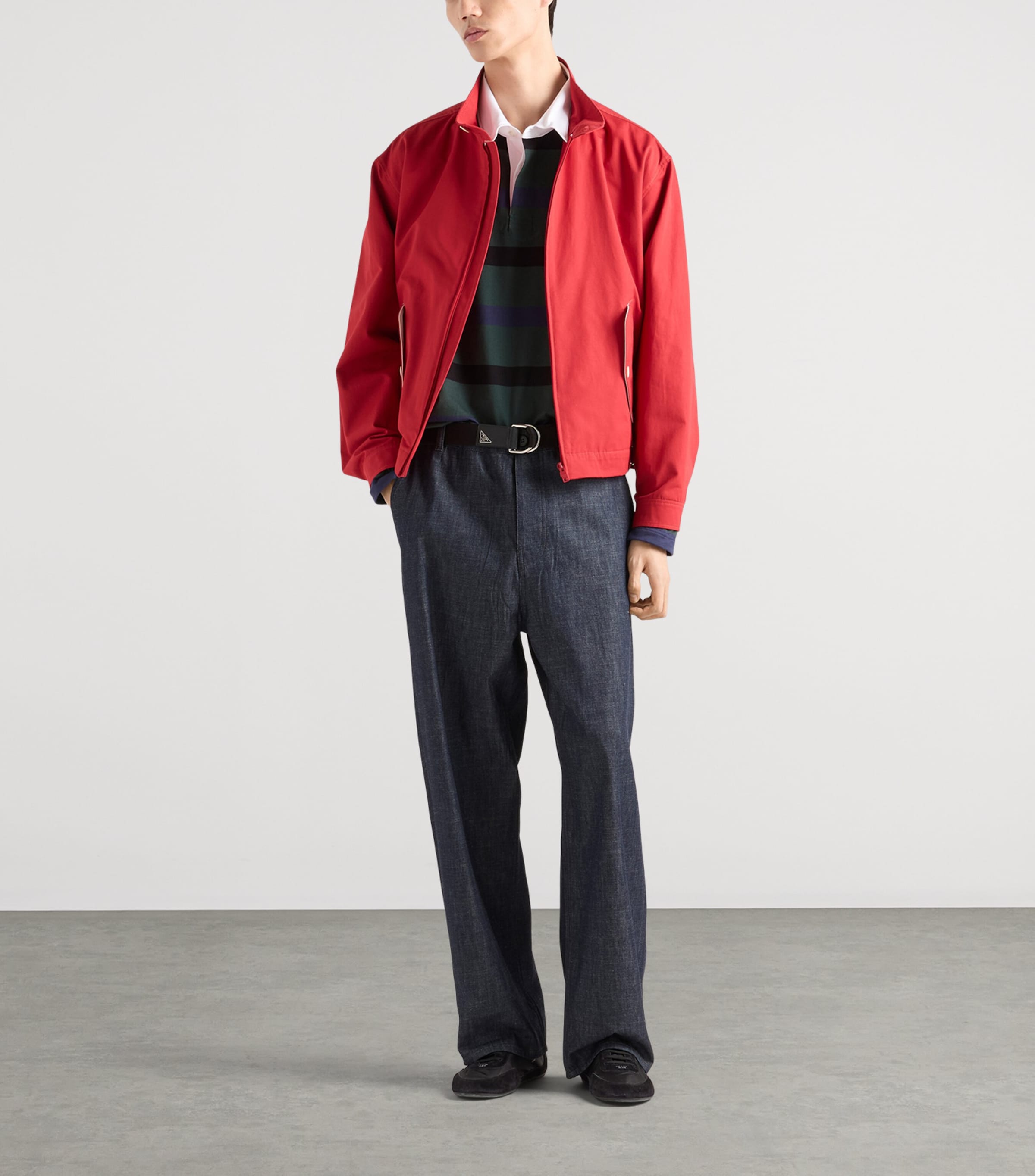 Prada Mens Regular-Fit Raw Denim Jeans Image 2