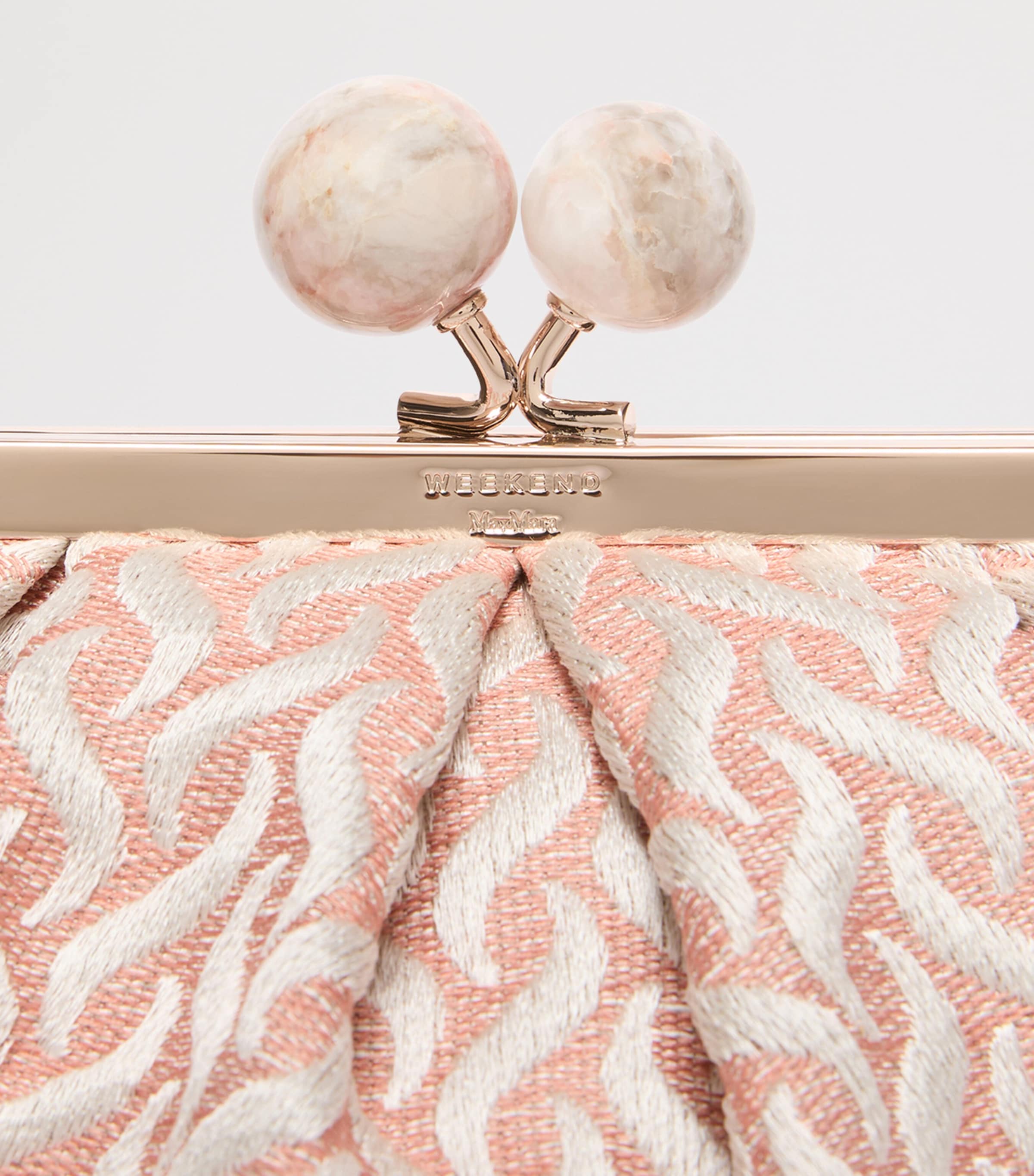 Weekend Max Mara Woven Jacquard Pasticcino Clutch Bag Pink Image 7
