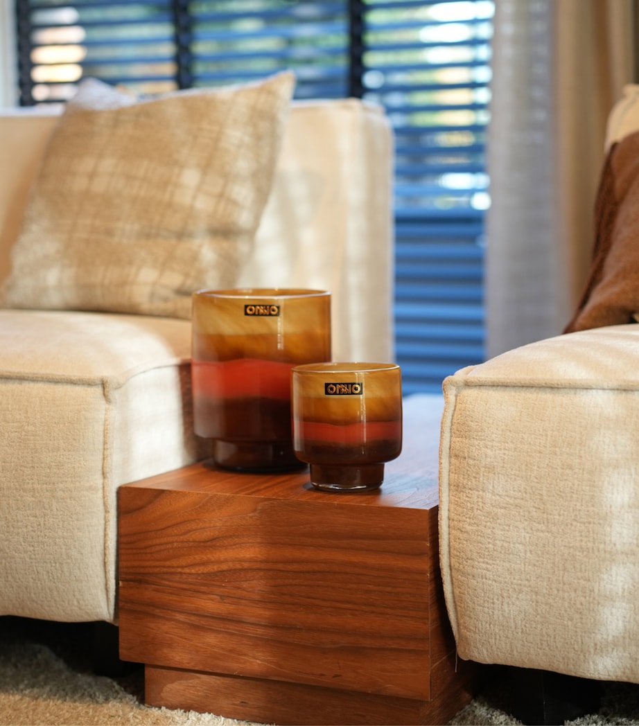 Large Romy Cashmere Candle (485g) TOBACCO BROWN Image 4