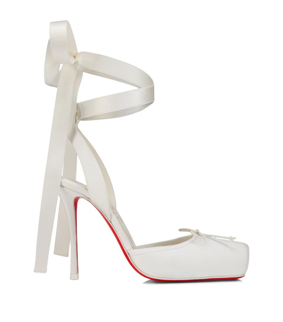 Christian Louboutin Cassia Lace-Up Satin Pumps 100