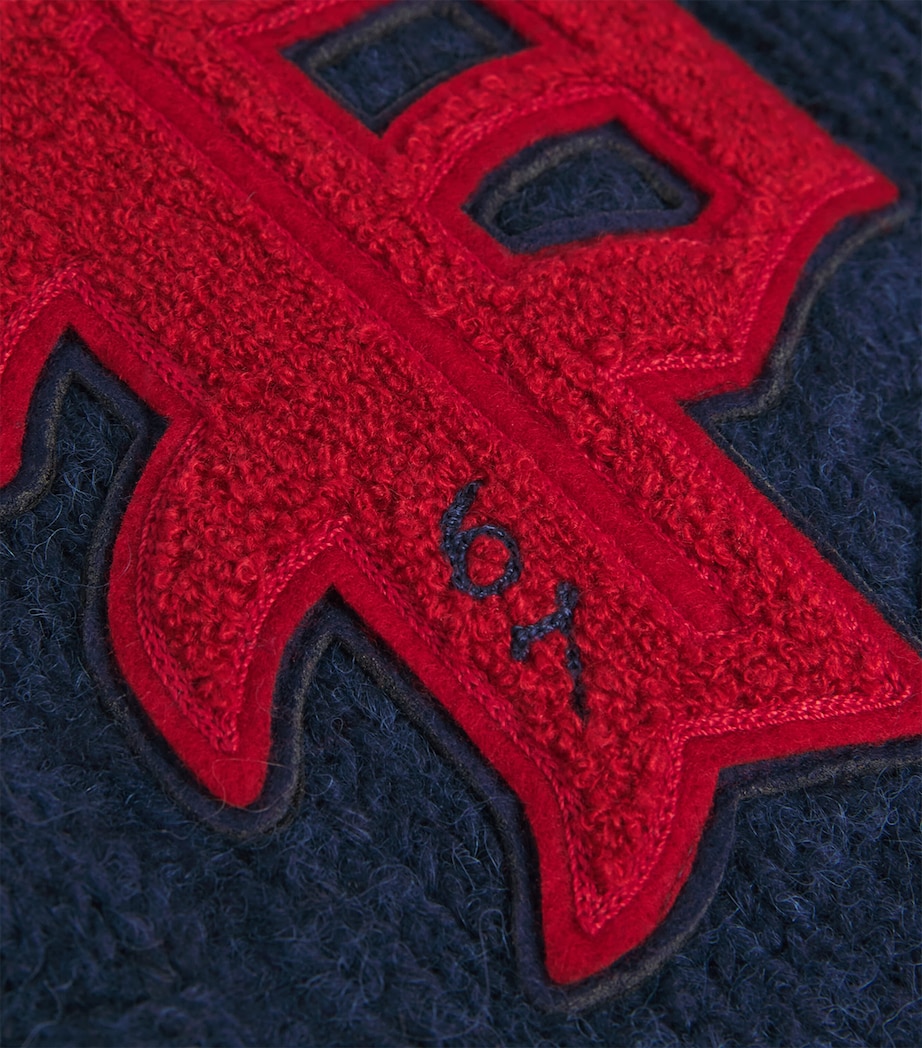 Wool-Blend Varsity Sweater NAVY Image 5