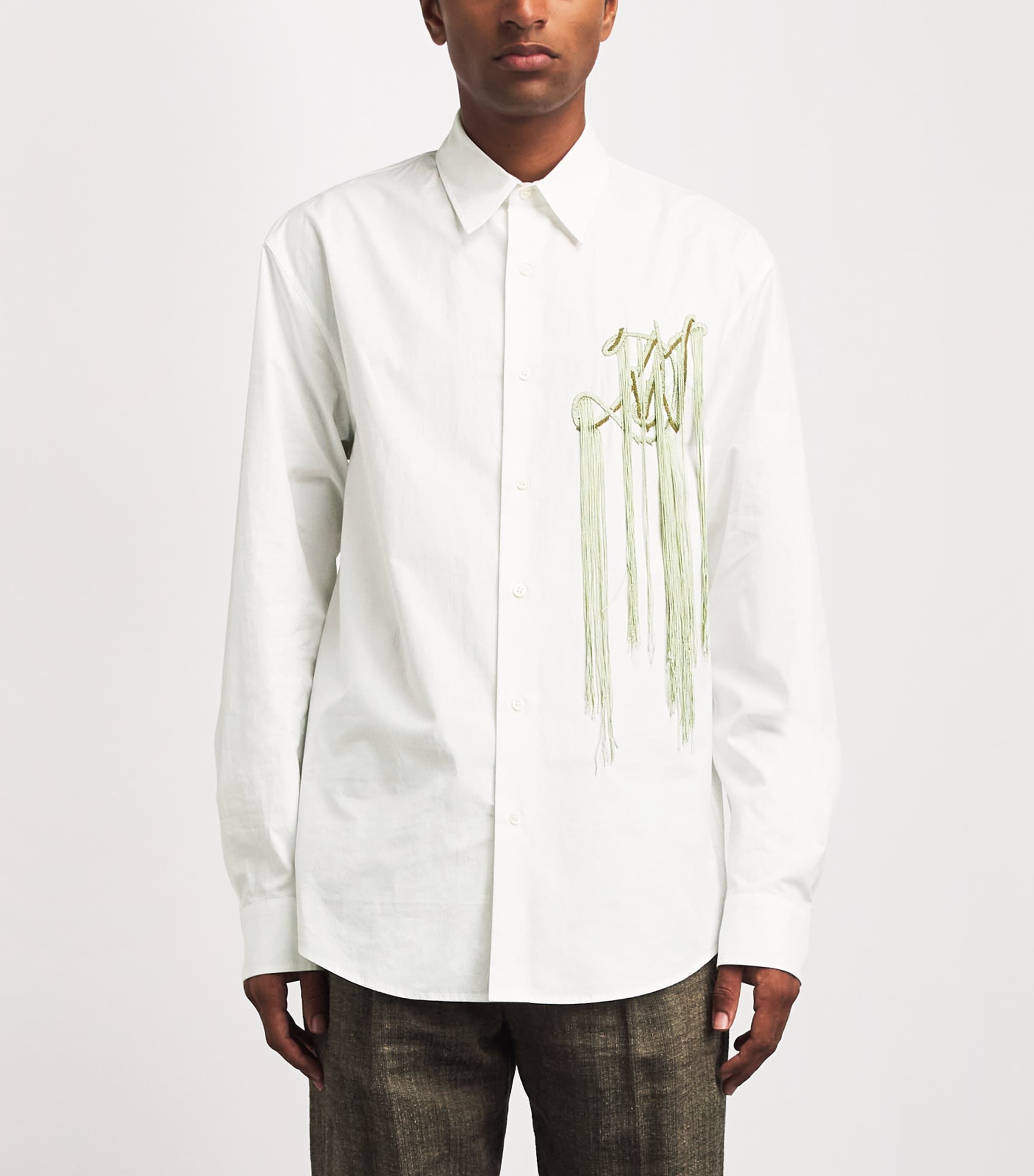 DRIES VAN NOTEN Mens Cotton Embroidered Shirt Image 4