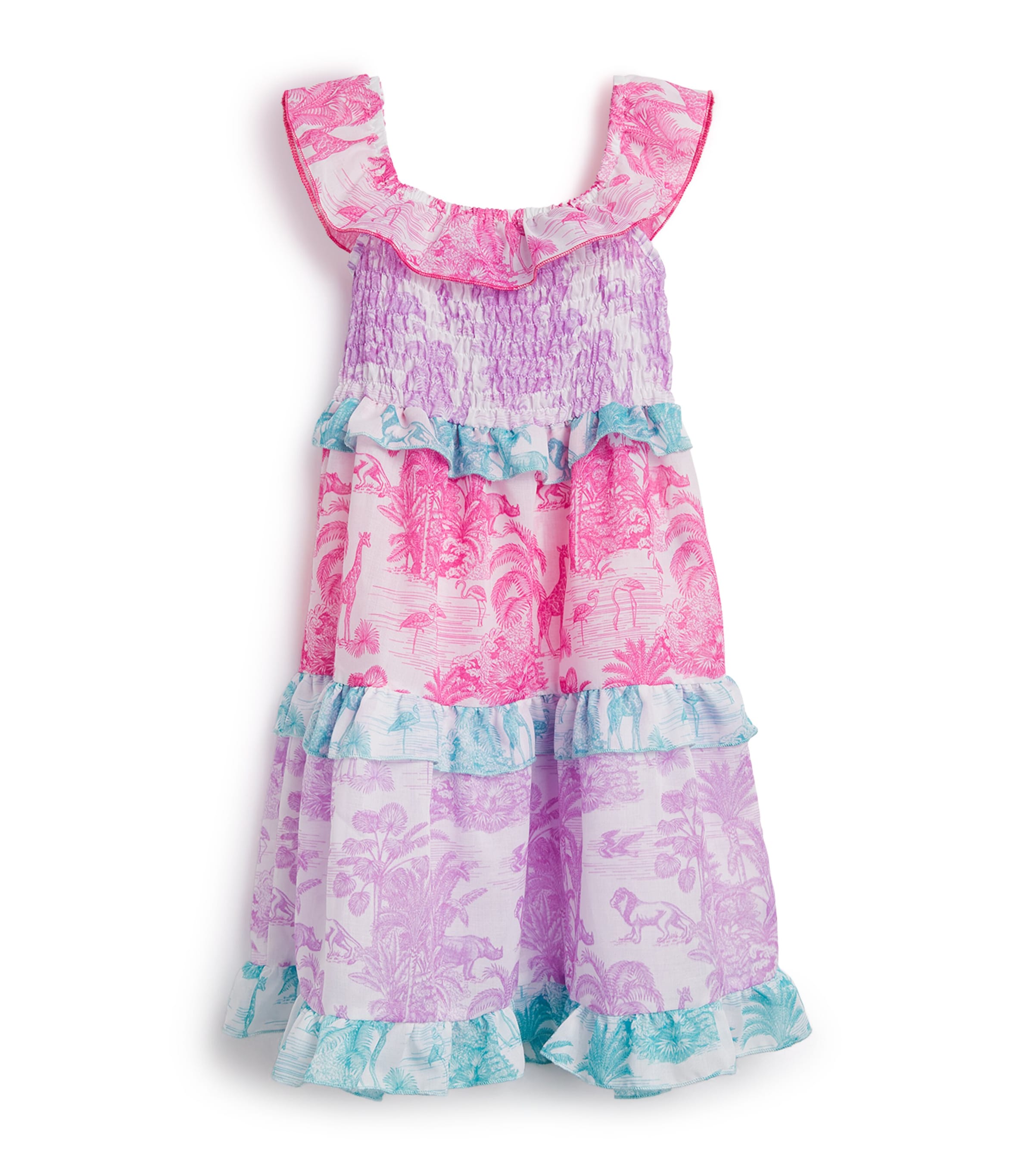 MARIE RAXEVSKY Paisley Shirred Dress (2-12 Years) Jungle Mix Image 1
