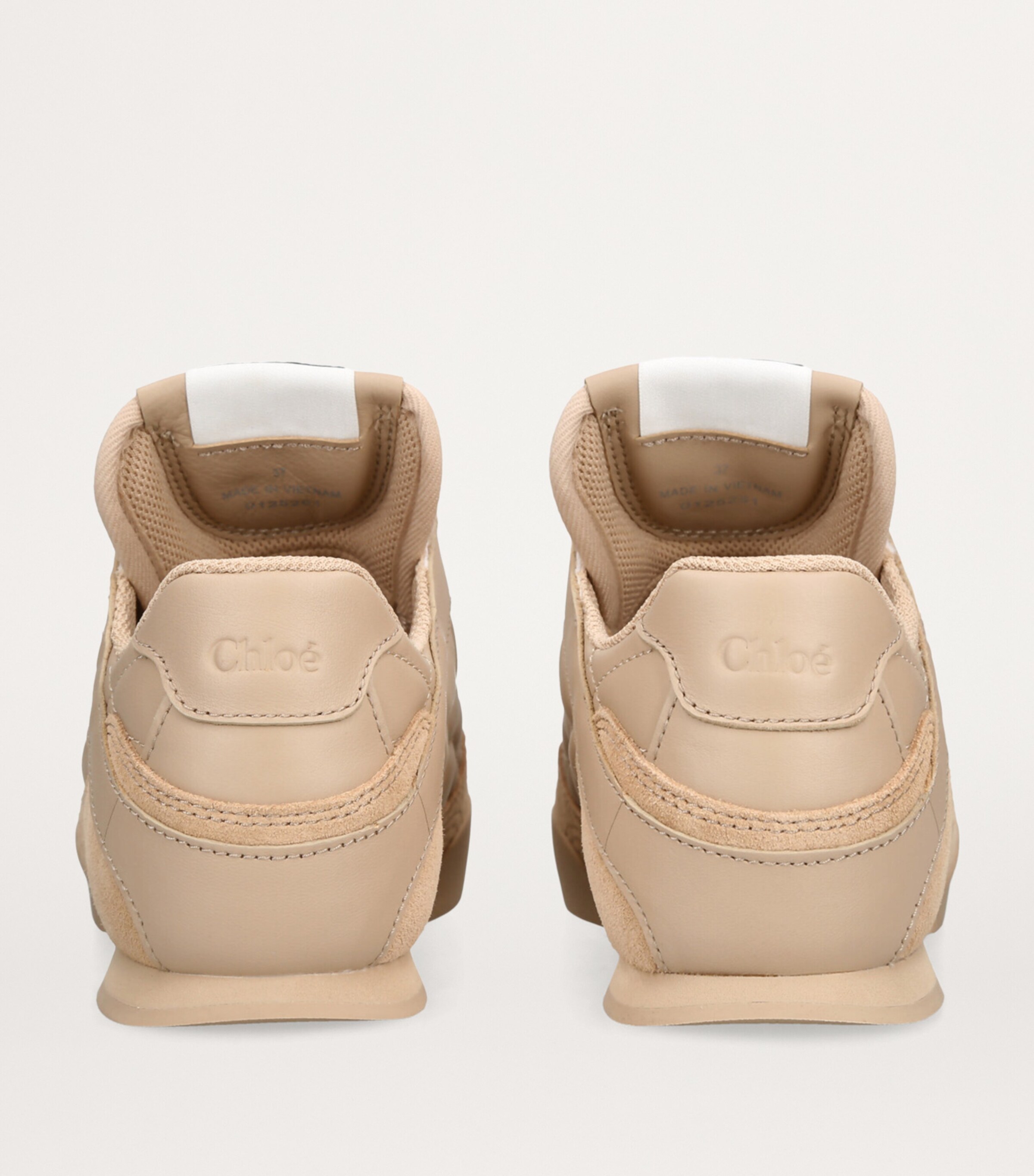 Chloé Leather Kick Low-Top Sneakers White Image 3