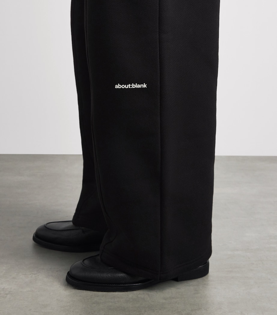 about:blank Mens Cotton Logo Pleated Sweatpants Black/ecru Image 3