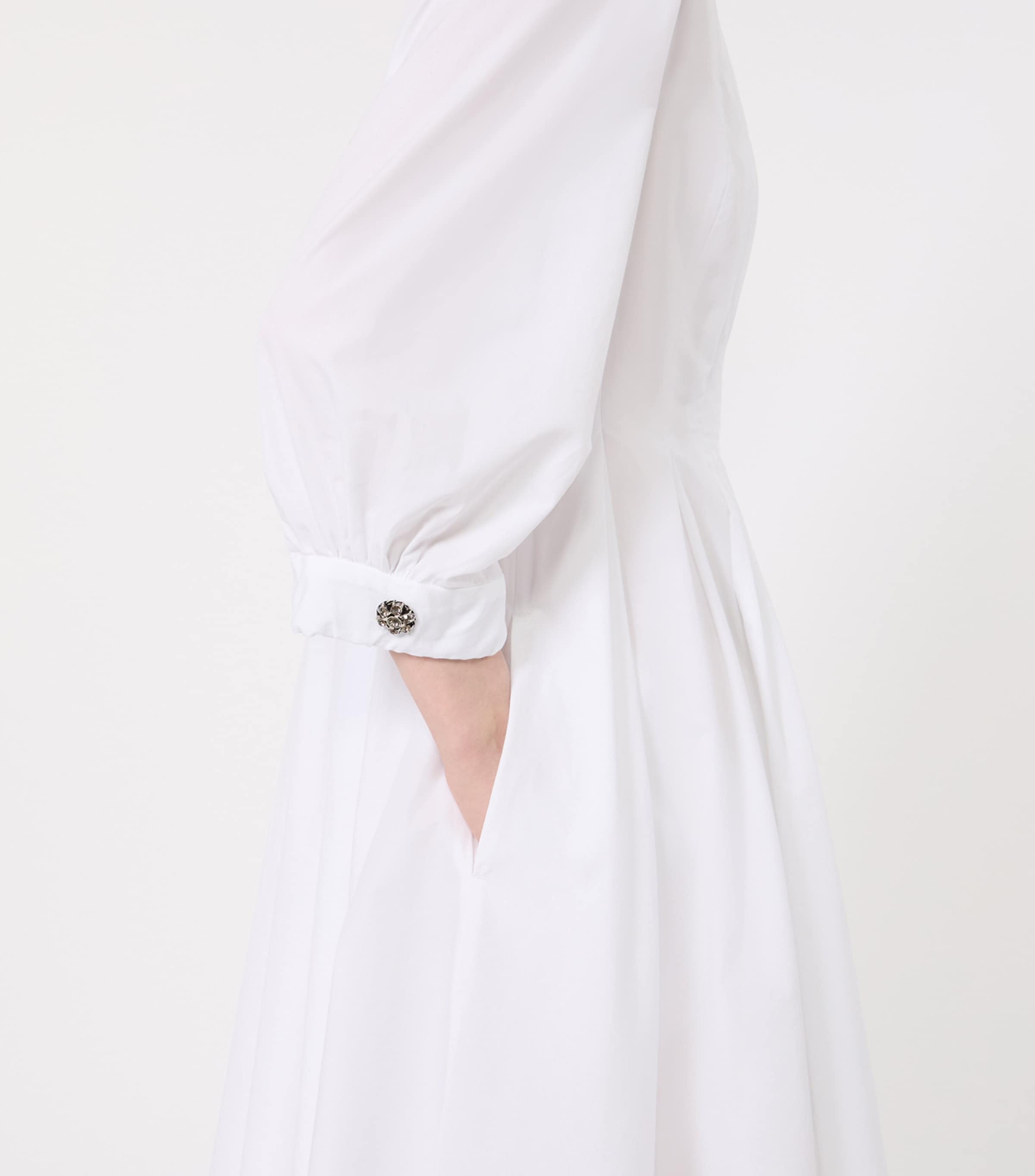 Max Mara Womens Cotton Poplin Shirt Dress White Image 5